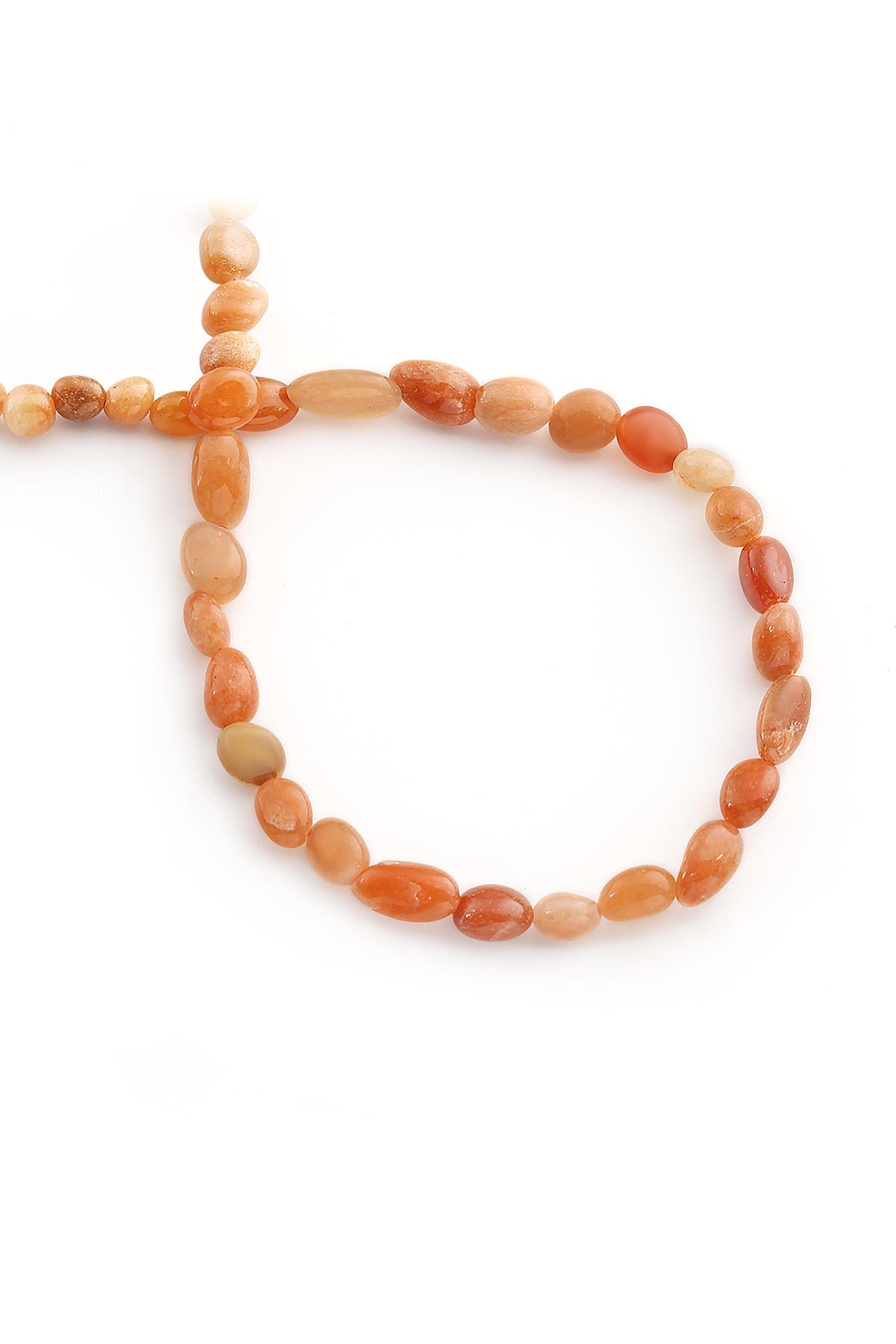 Agate Natural Stone Tumbler Cut 6x8mm String Of Beads
