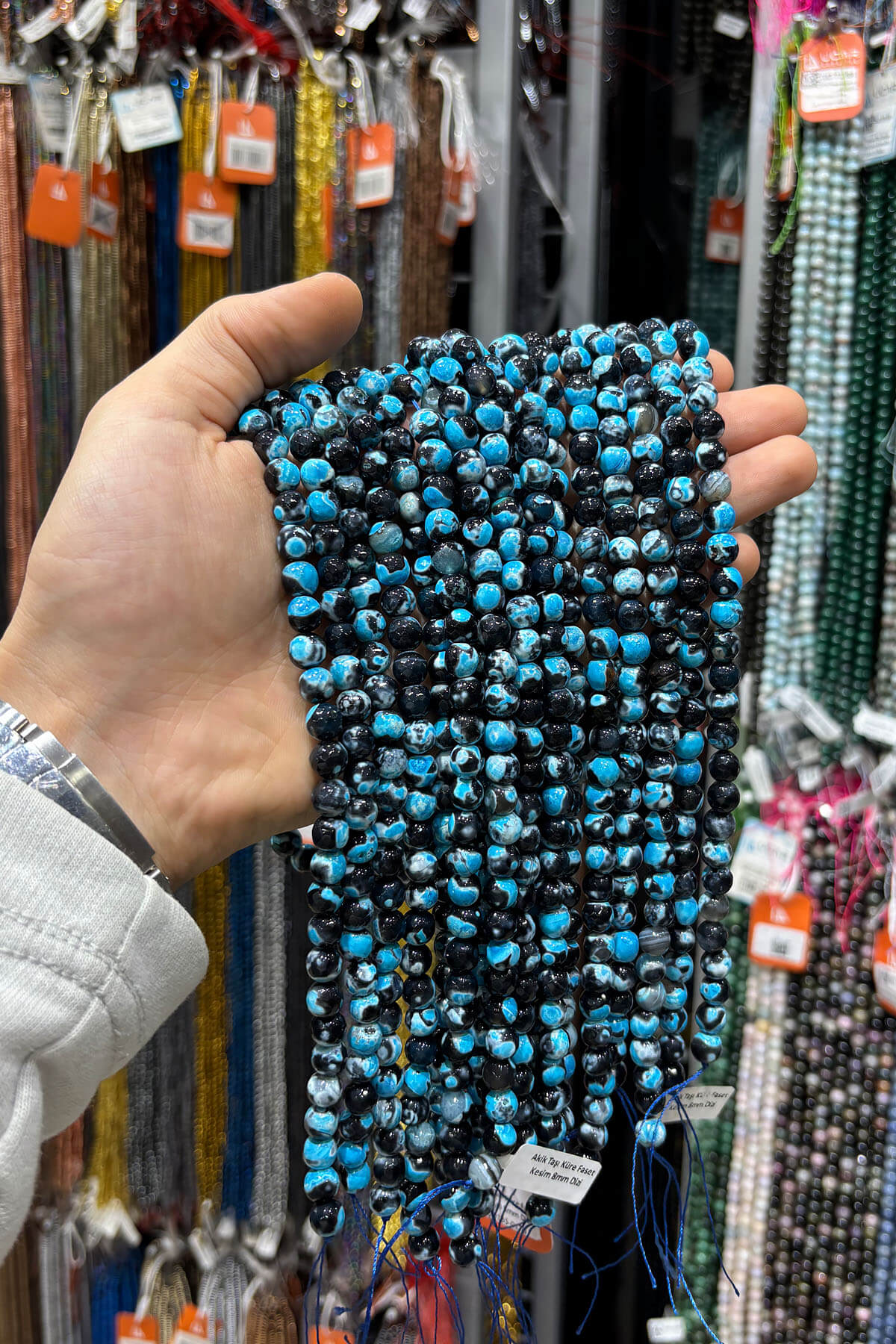 Akik Taşı Küre Faset Kesim 8mm Doğal Taş Dizi