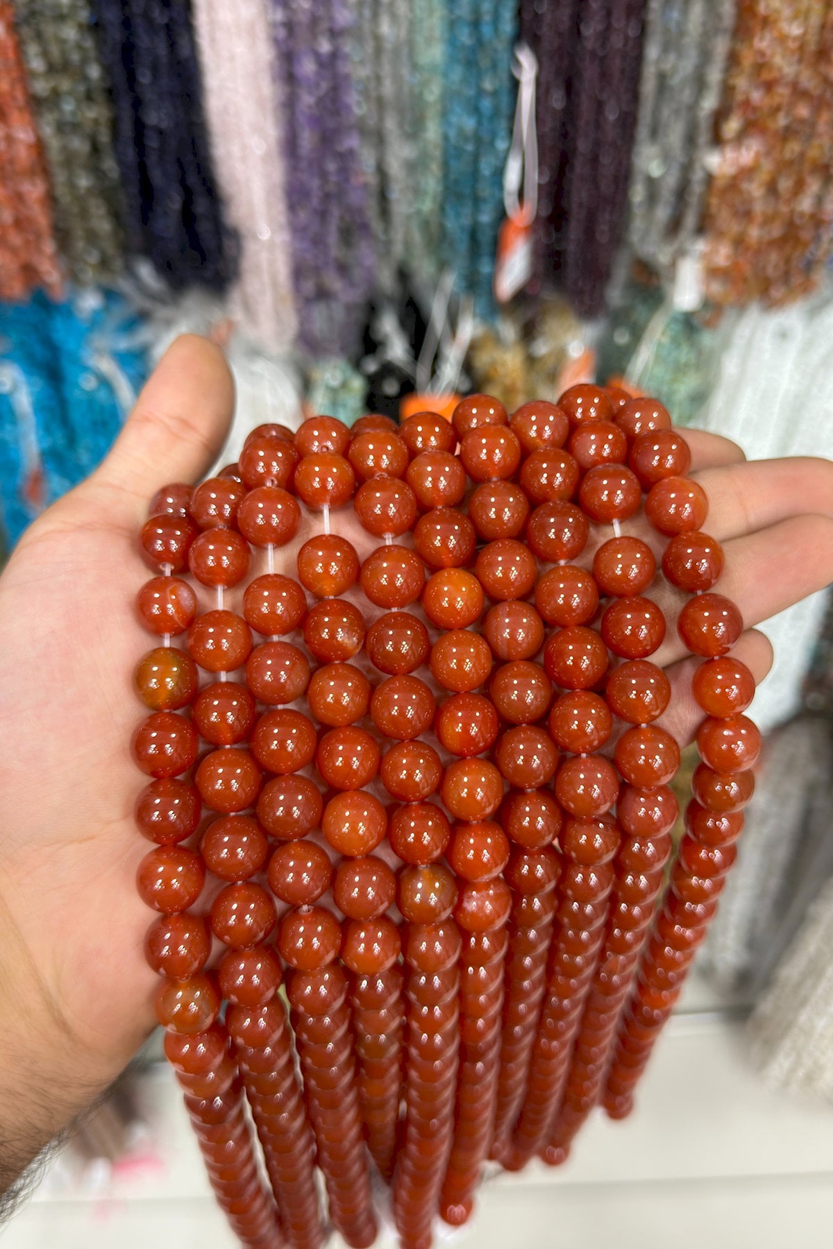 Agate Natural Stone Globe Cut 12mm String Of Beads