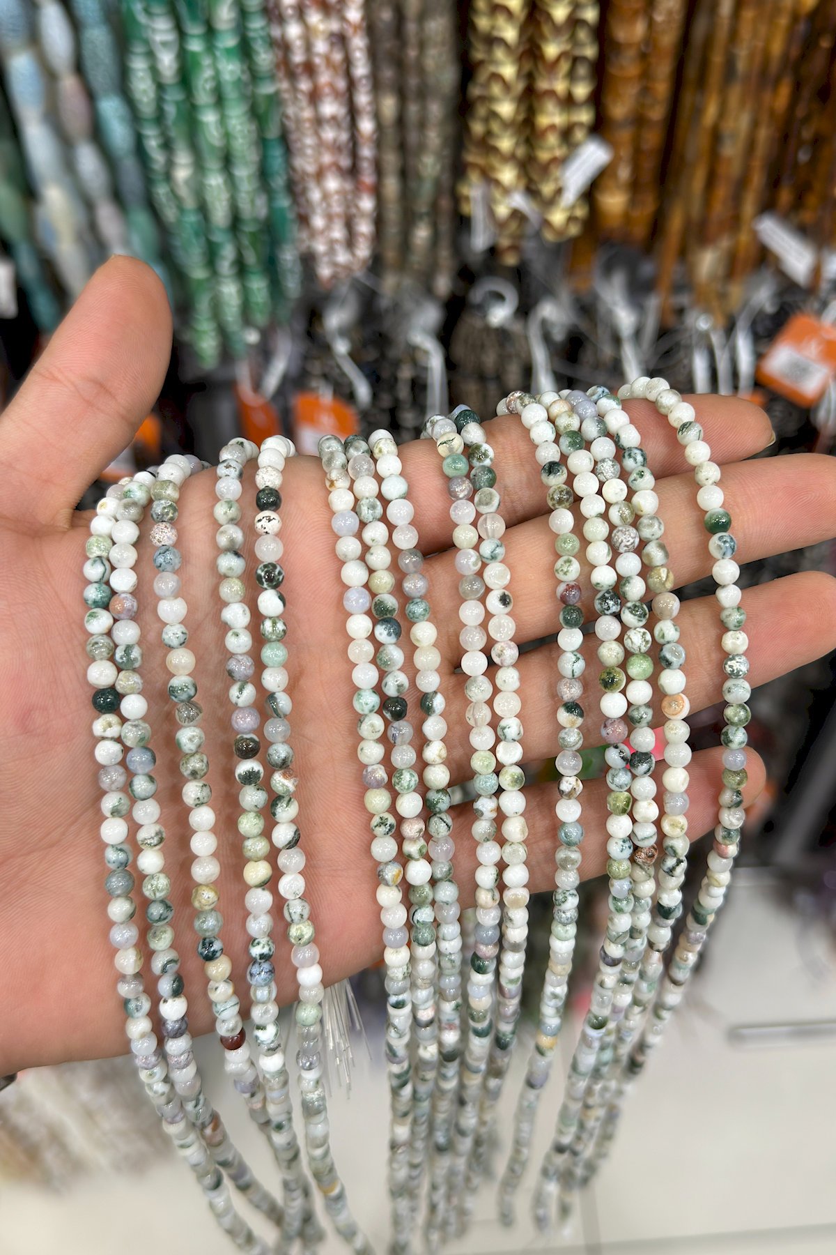 Akik Taşı Küre Kesim Parlak 4mm Doğal Taş Dizi [AB]