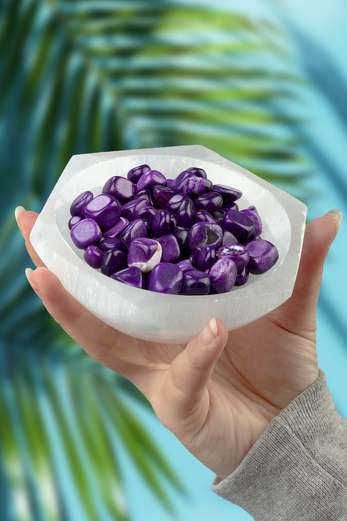 Akik Taşı Mor Tamburlanmış Kütle - 100 Gram