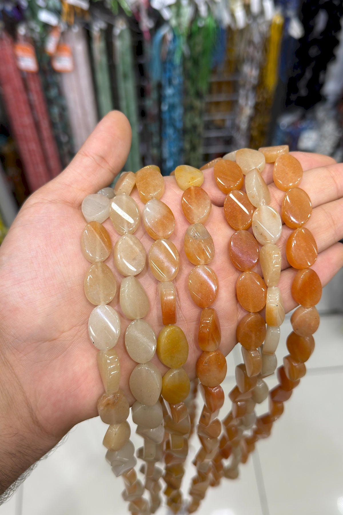 Akik Doğal Taş Turuncu Oval Kesim 13x18mm Dizi