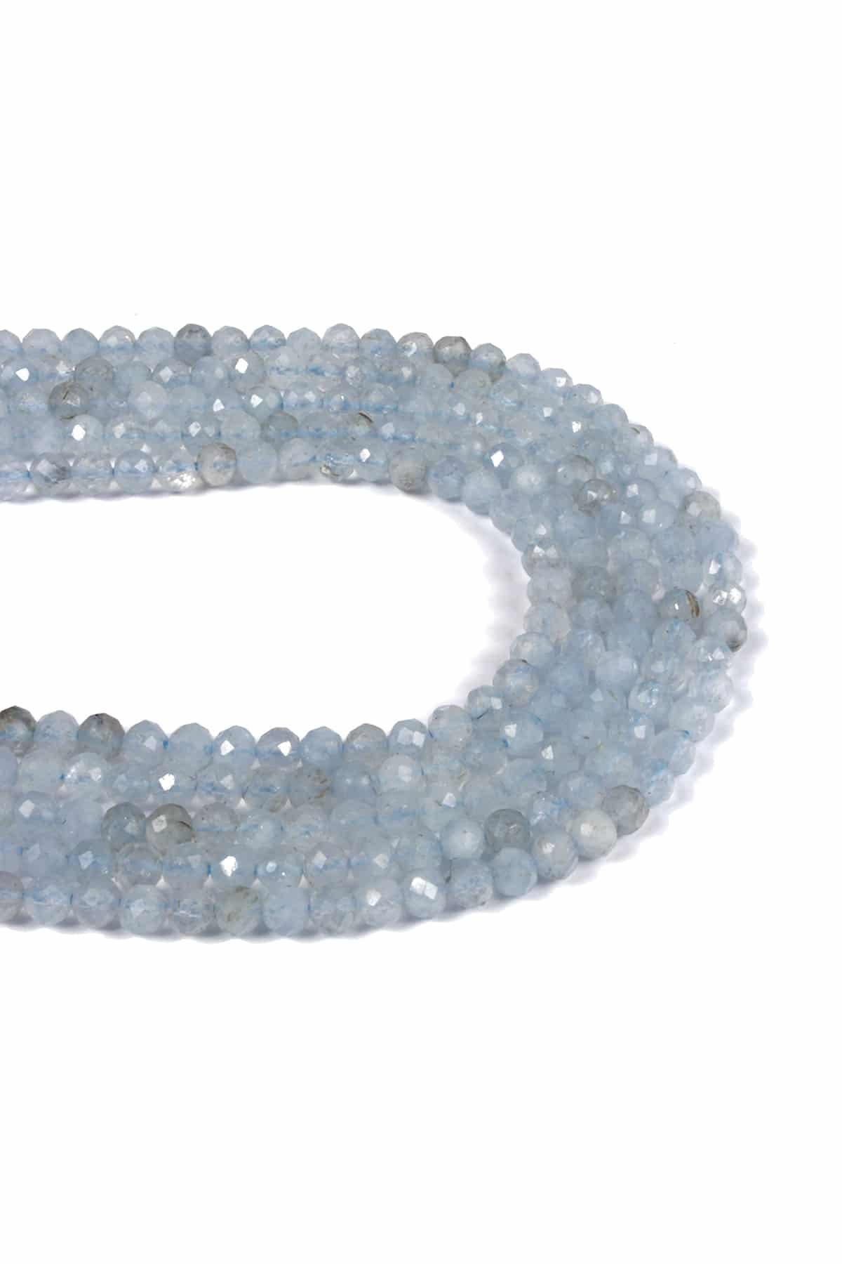Akuamarin Taşı Küre Küre Kristal Kesim Parlak Karışık 3mm Doğal Taş Dizi