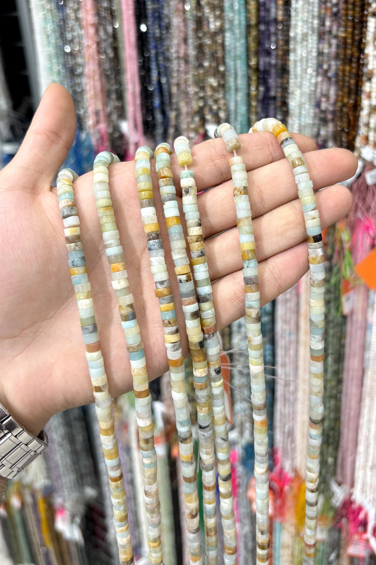 Amazonit Taşı Parlak Dore Kesim 6x3mm Dizi [AA]
