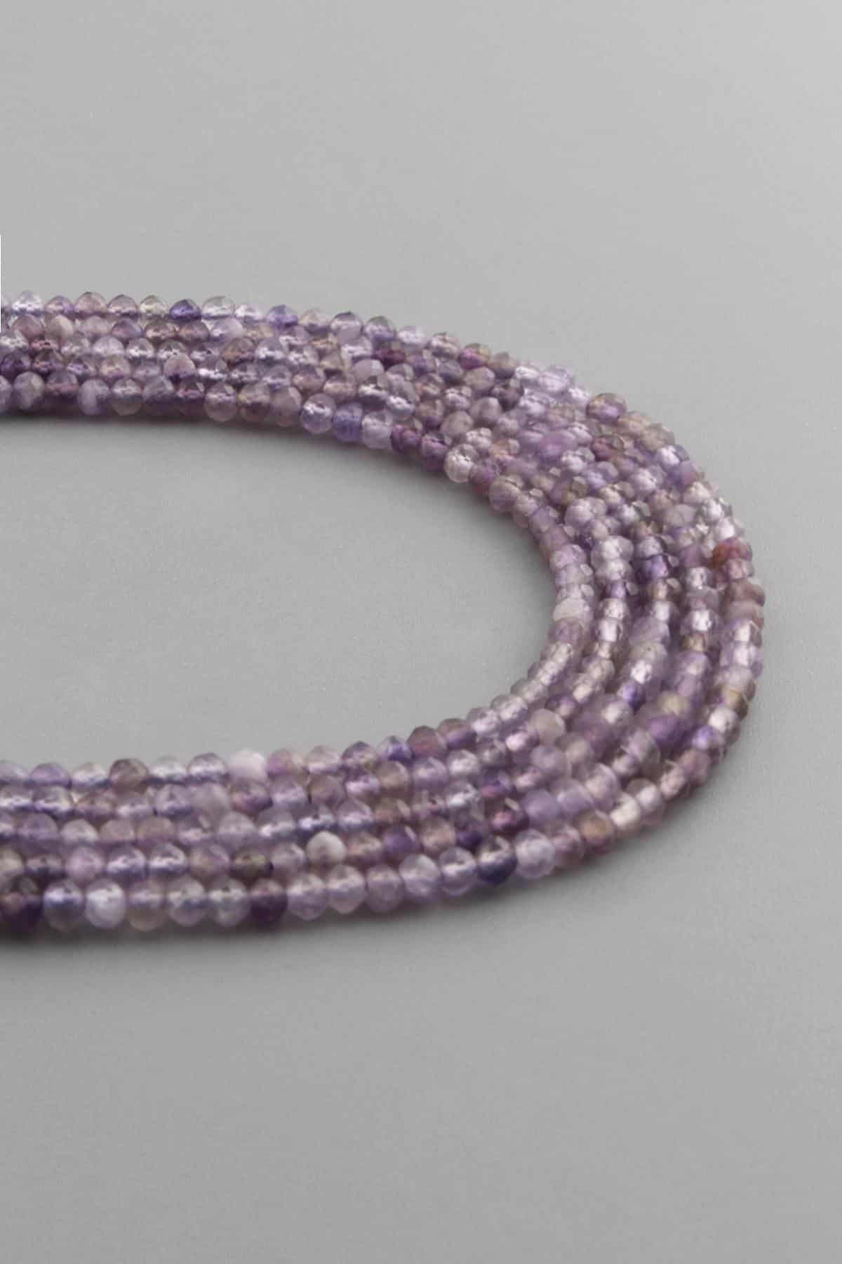 Amethyst Natural Stone Shiny Globe Crystal Cut 2mm String Of Beads