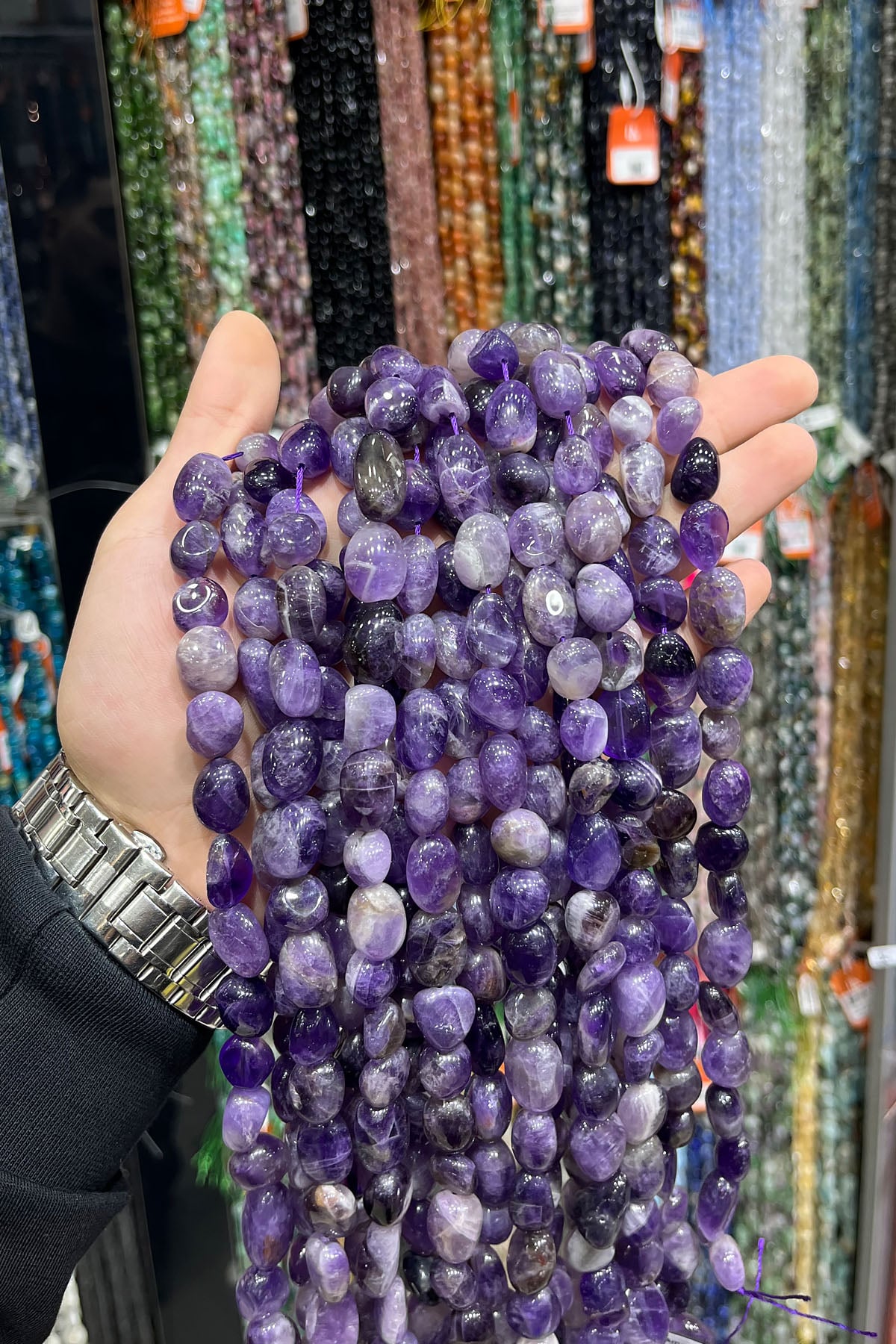 Ametist Taşı Tımbıl Kesim 12x14mm Doğal Taş Dizi