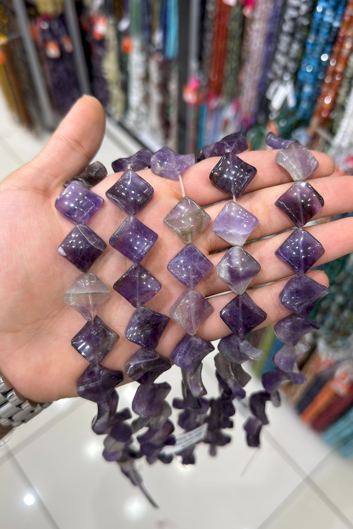 Ametist Taşı Amorf Kesim 20mm Doğal Taş Dizi