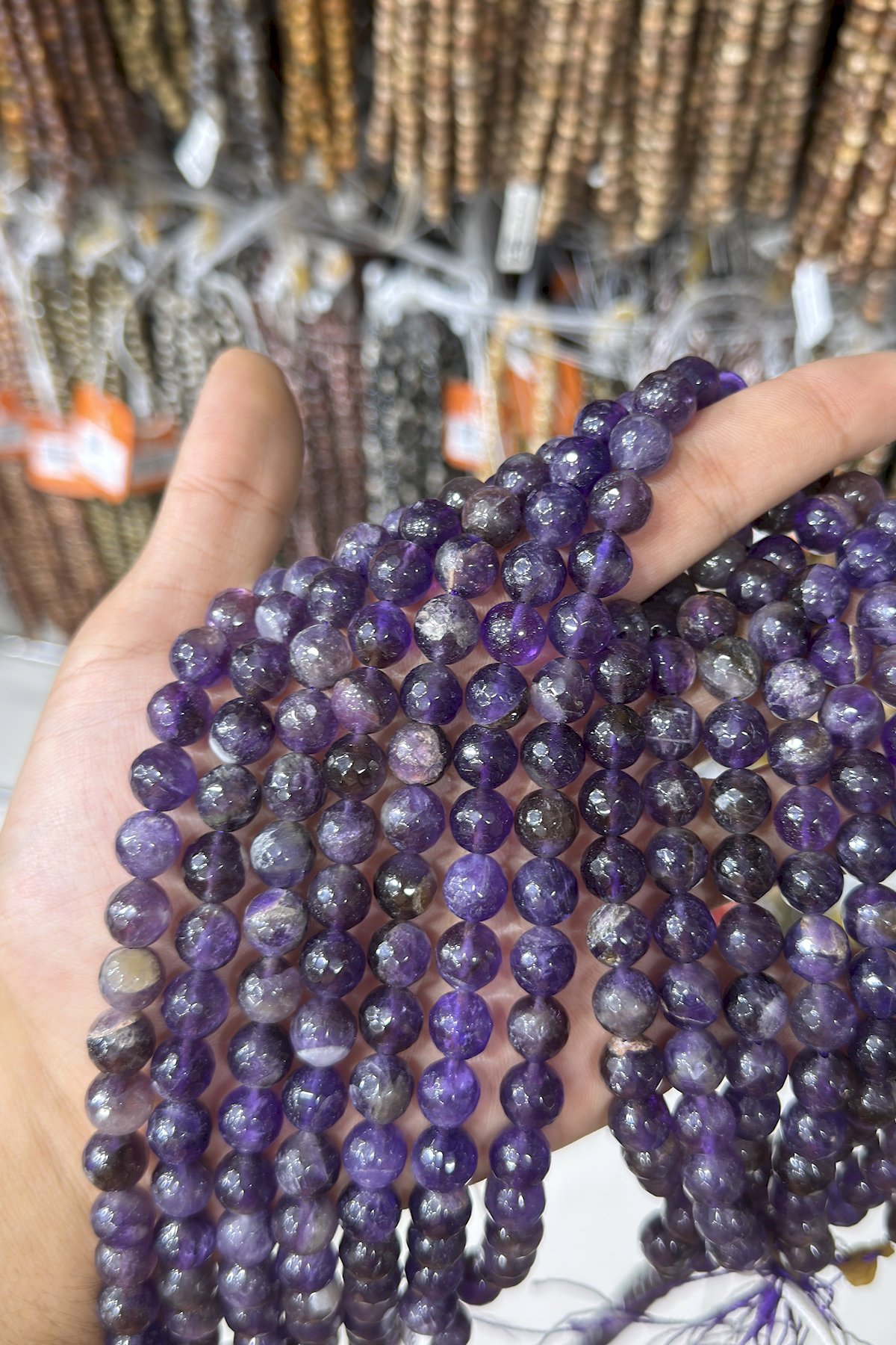 Ametist Taşı Küre Faset Kesim 10mm Doğal Taş Dizi
