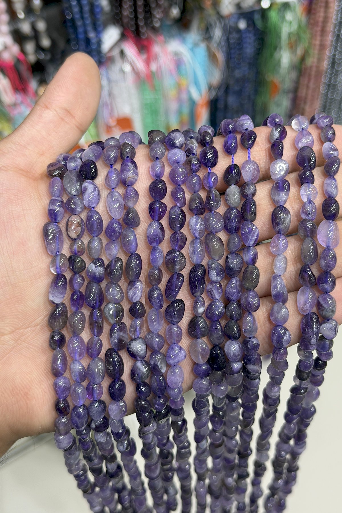 Amethyst Natural Stone Oval Cut 8x10mm String Of Beads