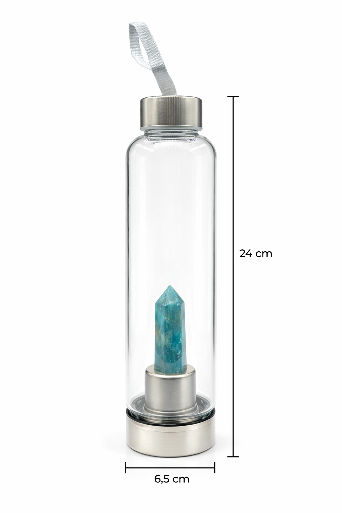 Apatit 500 Ml Cam Matara Su Şişesi Kılıflı