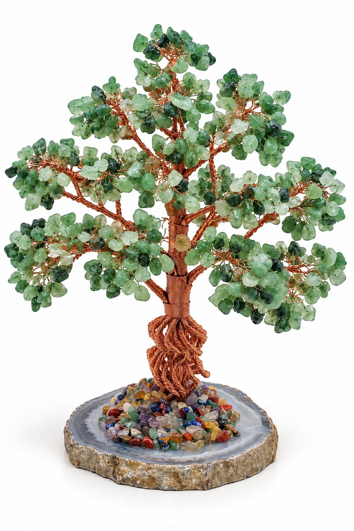 Aventurin Taşı El Yapımı Doğal Taş Dekoratif Ağaç 15x35cm 3800g
