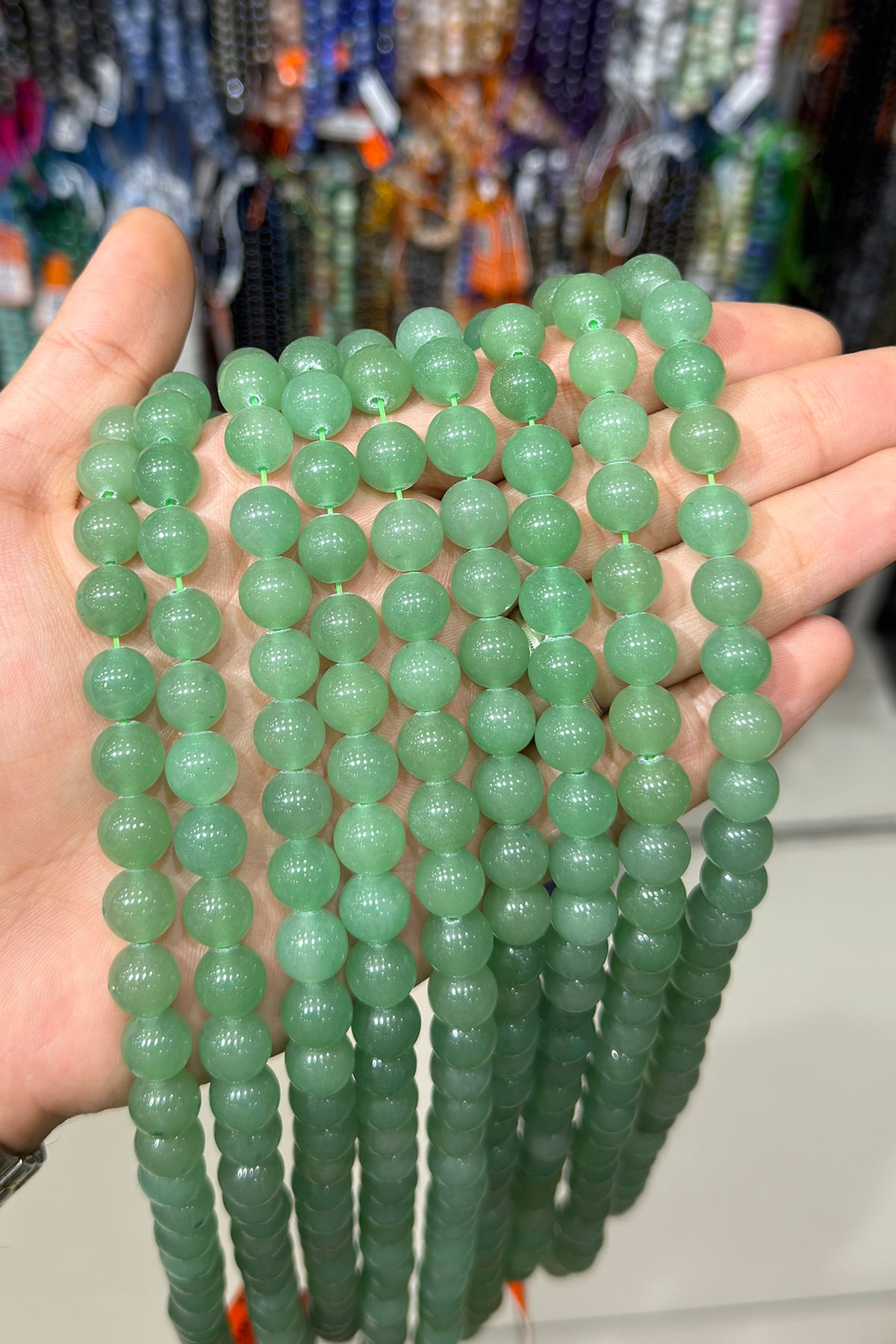 Aventurine Natural Stone Shiny Globe Cut 10mm String Of Beads