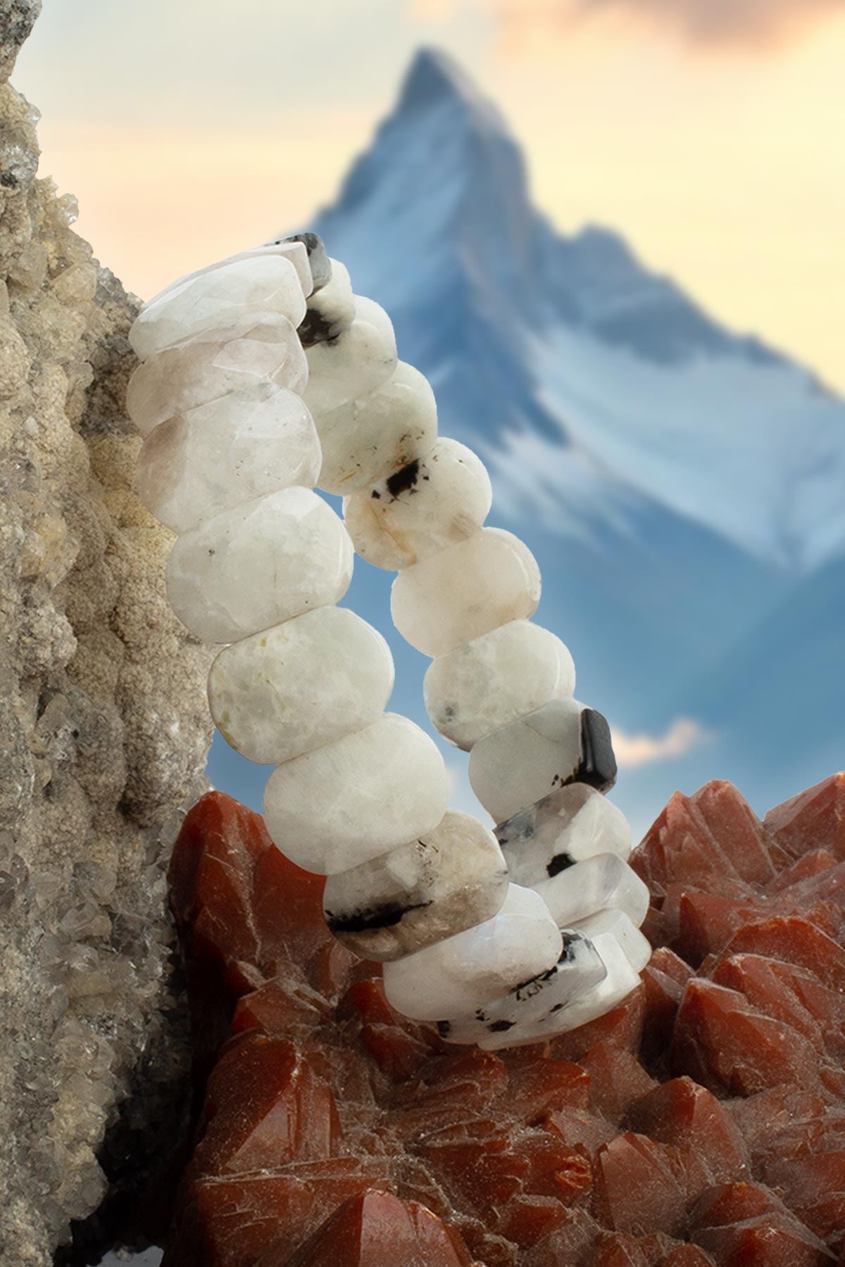 Ay Taşı Doğal Taş Oval Kesim Roleks Bileklik