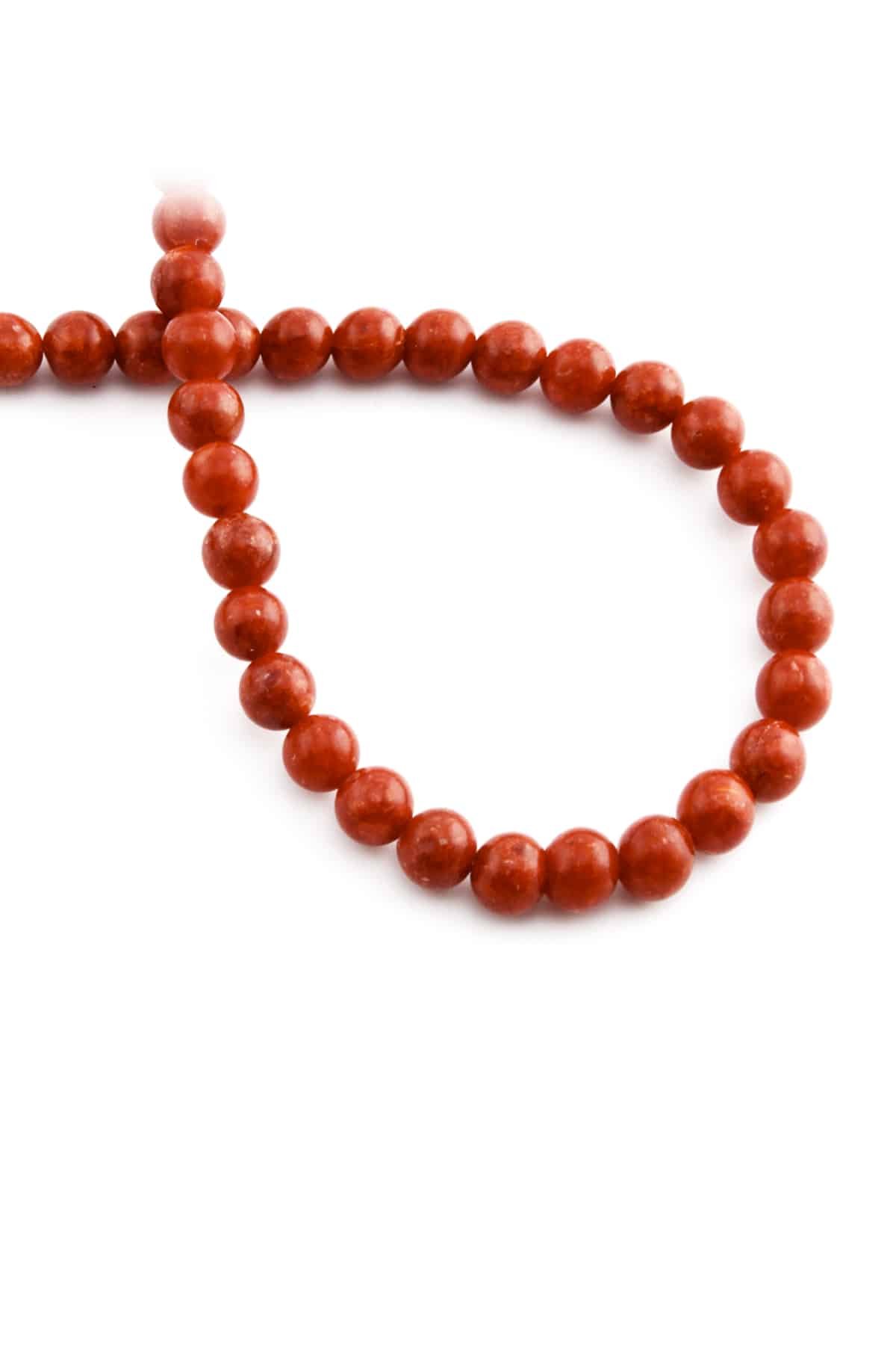 Bambu Grass Coral Tree Augerndy Globe Cut 7mm String Of Beads