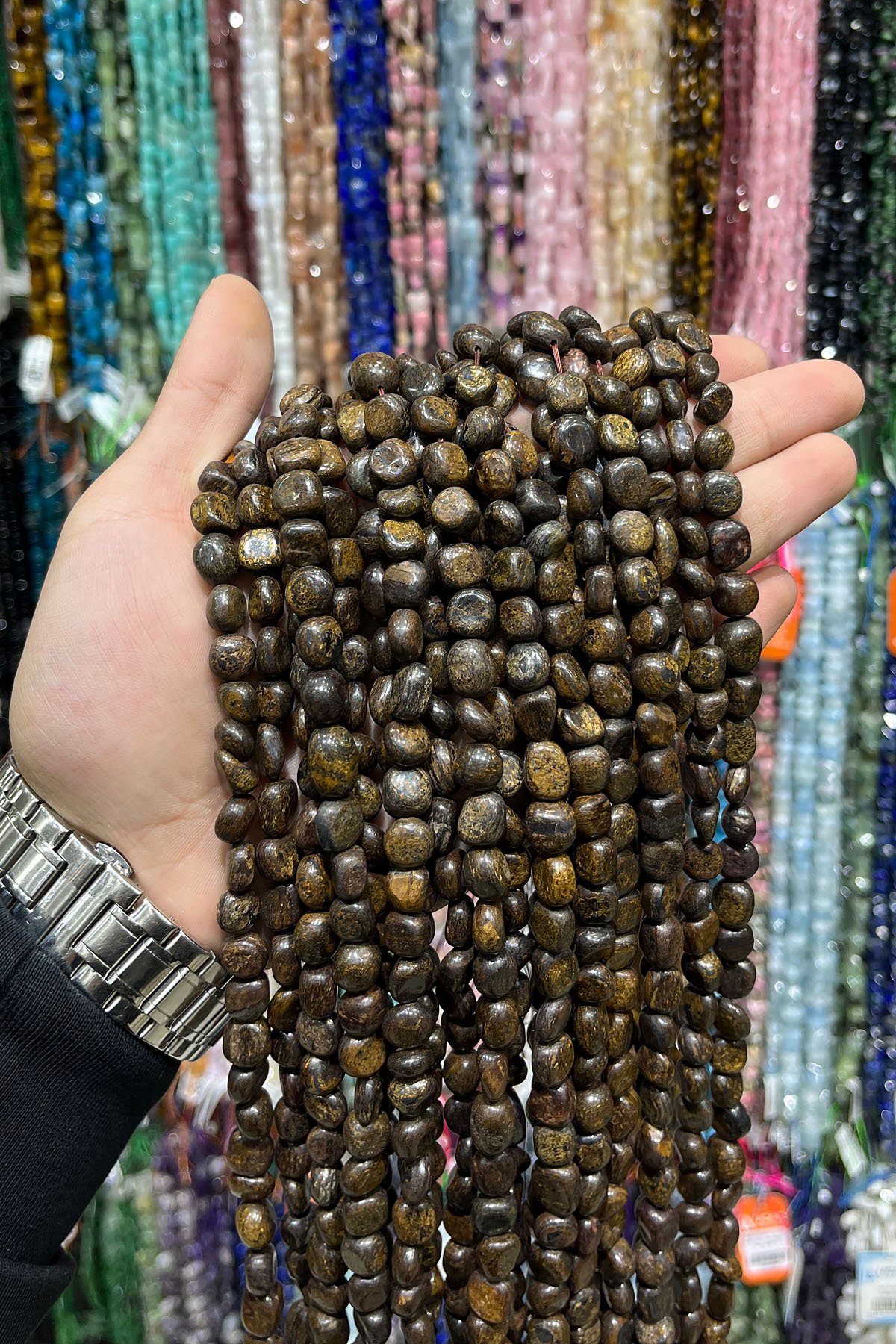 Bronzit Doğal Taş Tımbıl Kesim 8x12mm Dizi