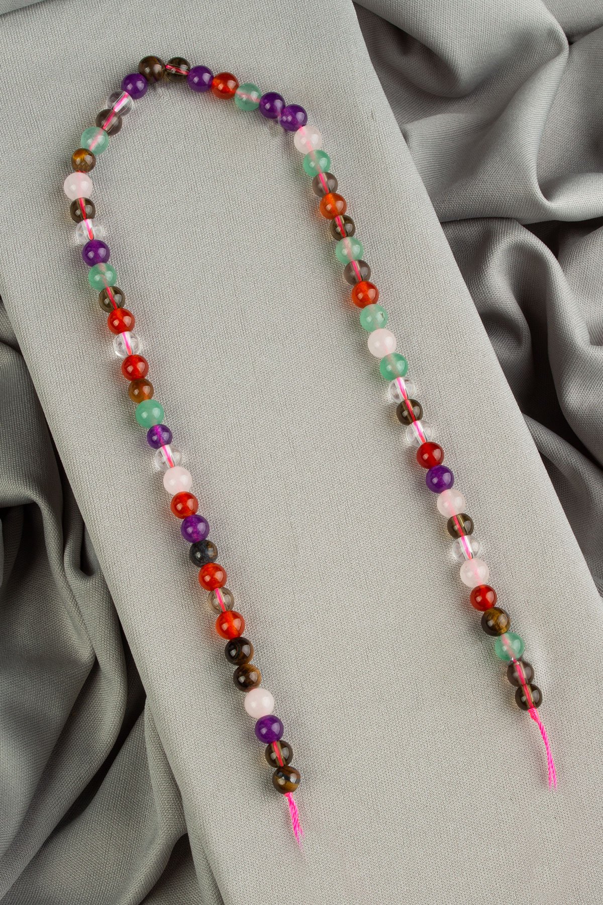 Çakra Doğal Taş Parlak Karışık Küre Kesim 6mm Dizi [Ab+]