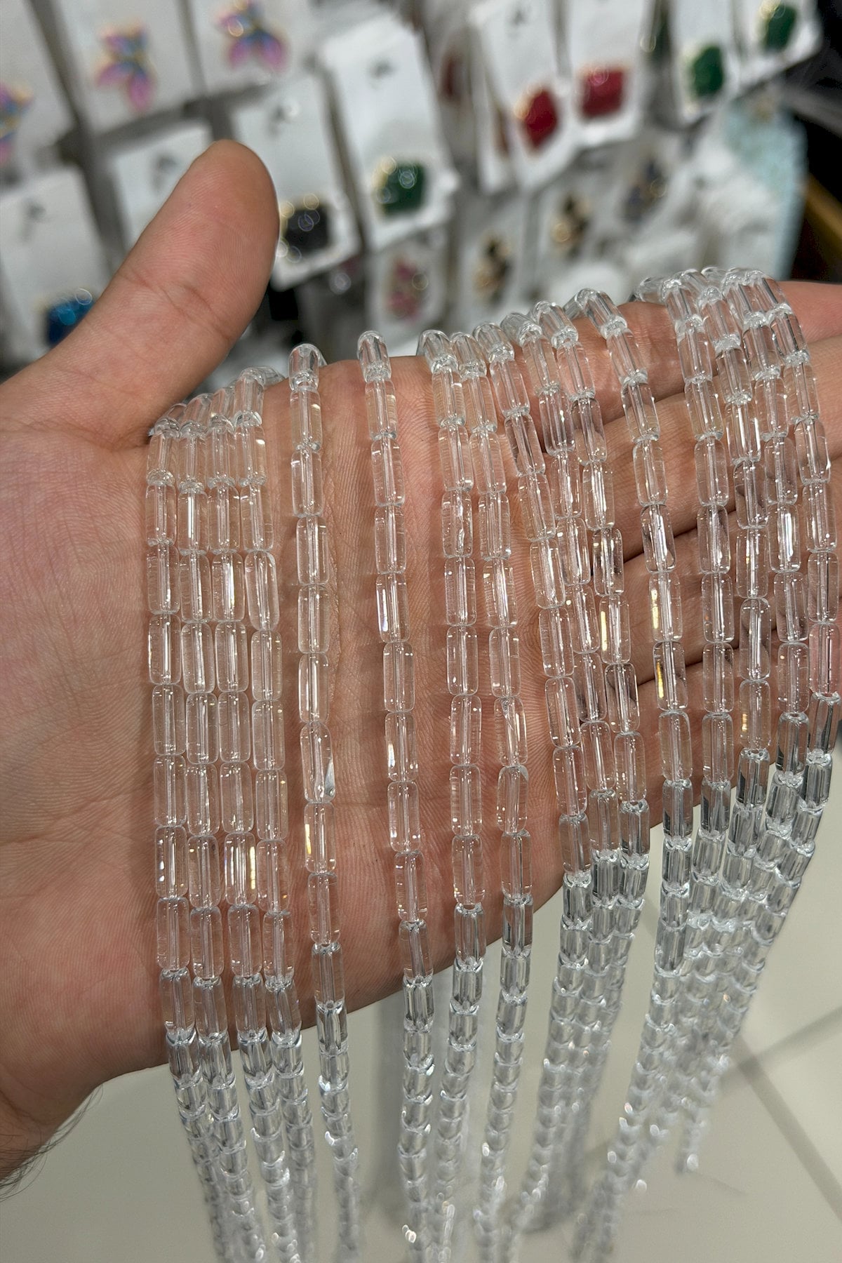Cam Şefaf Silindir Kesim Parlak 5x10mm Dizi