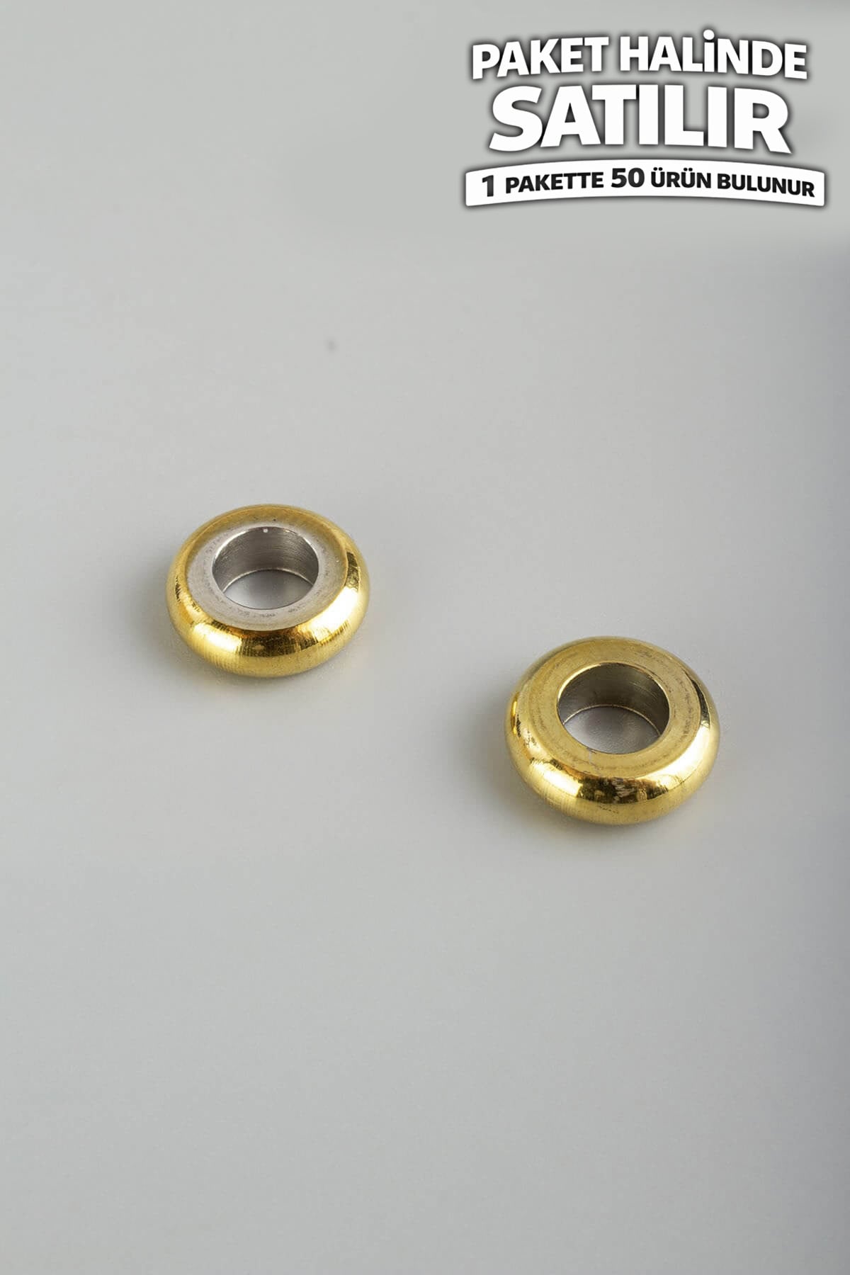Çelik Aparat Altın Geniş Delik Rondela Kesim 11x4mm 50 PCS