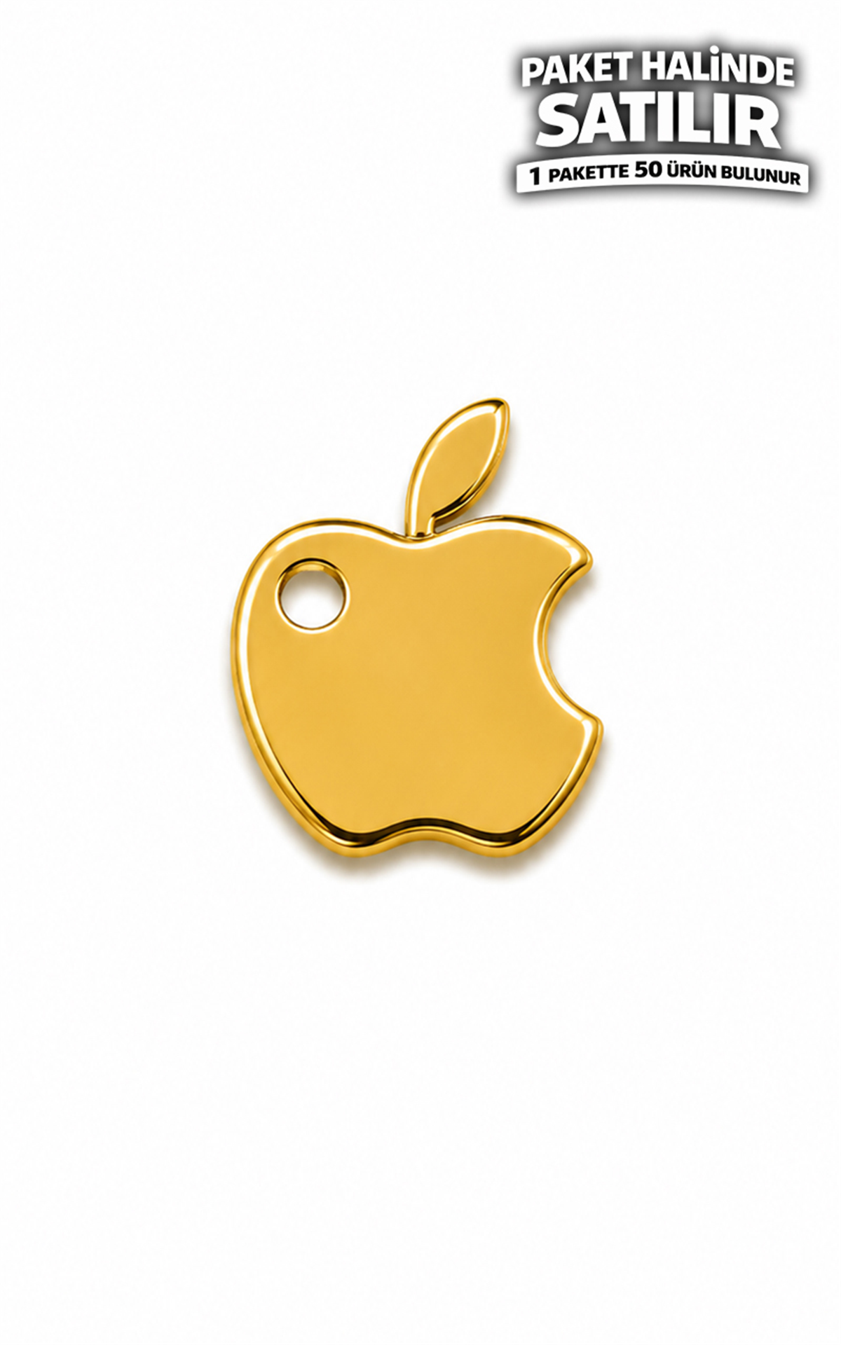 Çelik Aparat Altın Isırılmış Elma (İphone) Figürü 50 Adet