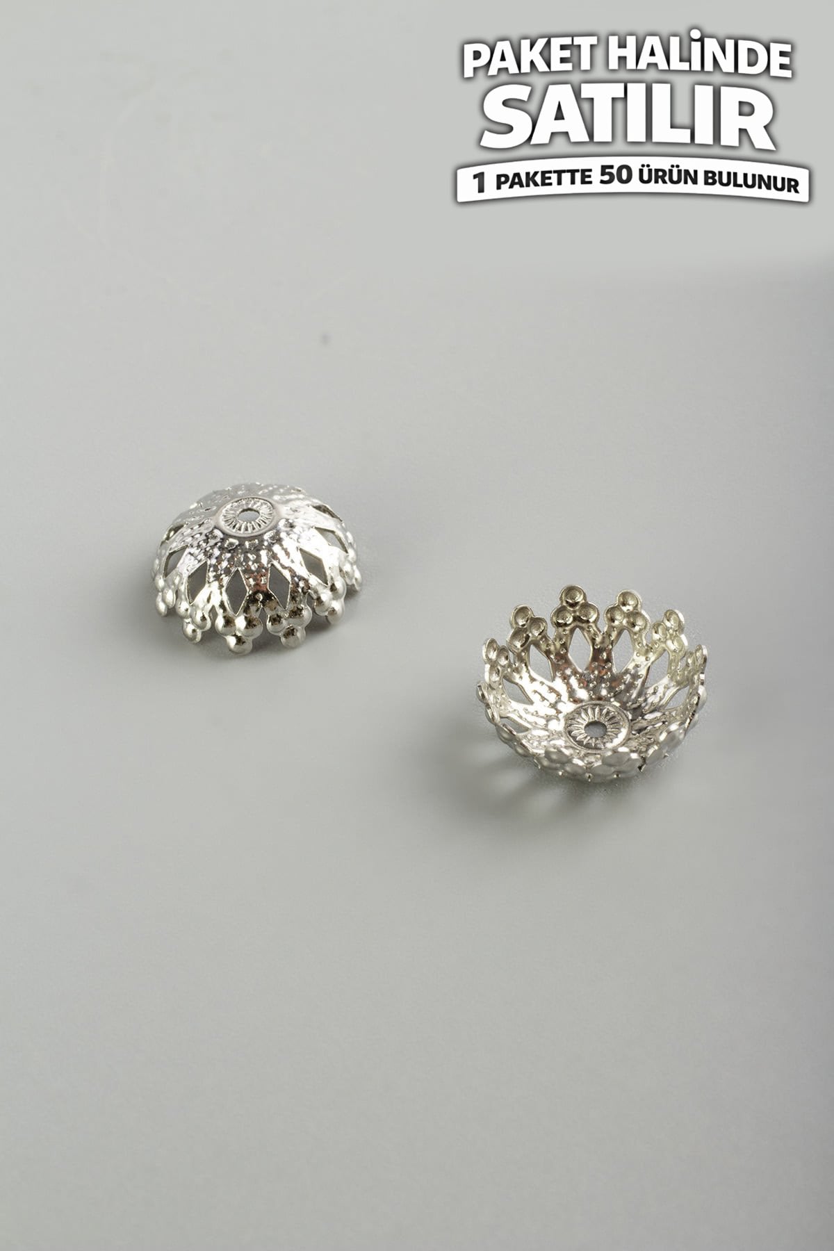 Çelik Aparat Gümüş 12x7mm 50 PCS