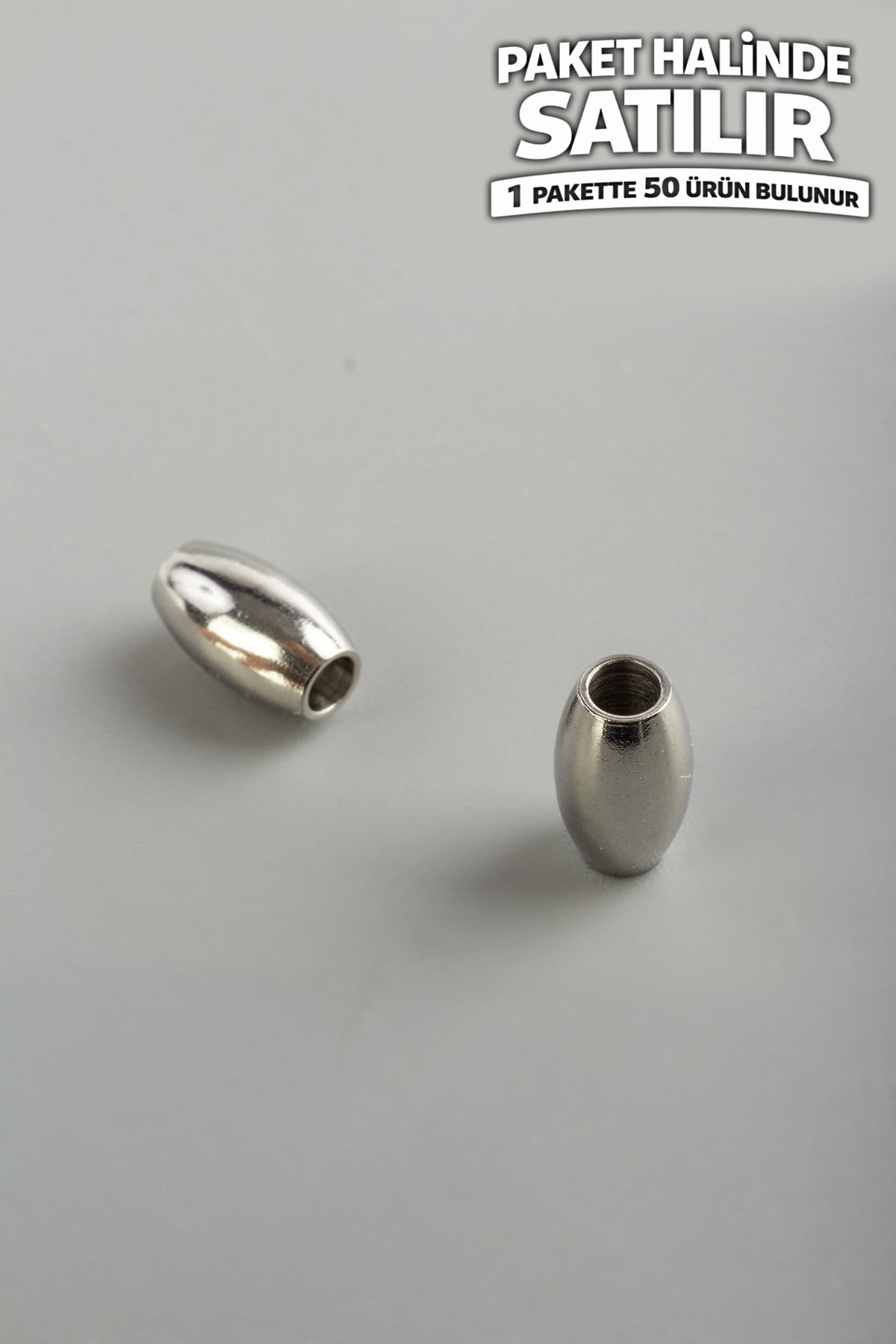 Çelik Aparat Gümüş Geniş Delik Arpa Kesim 5x10mm 50 PCS