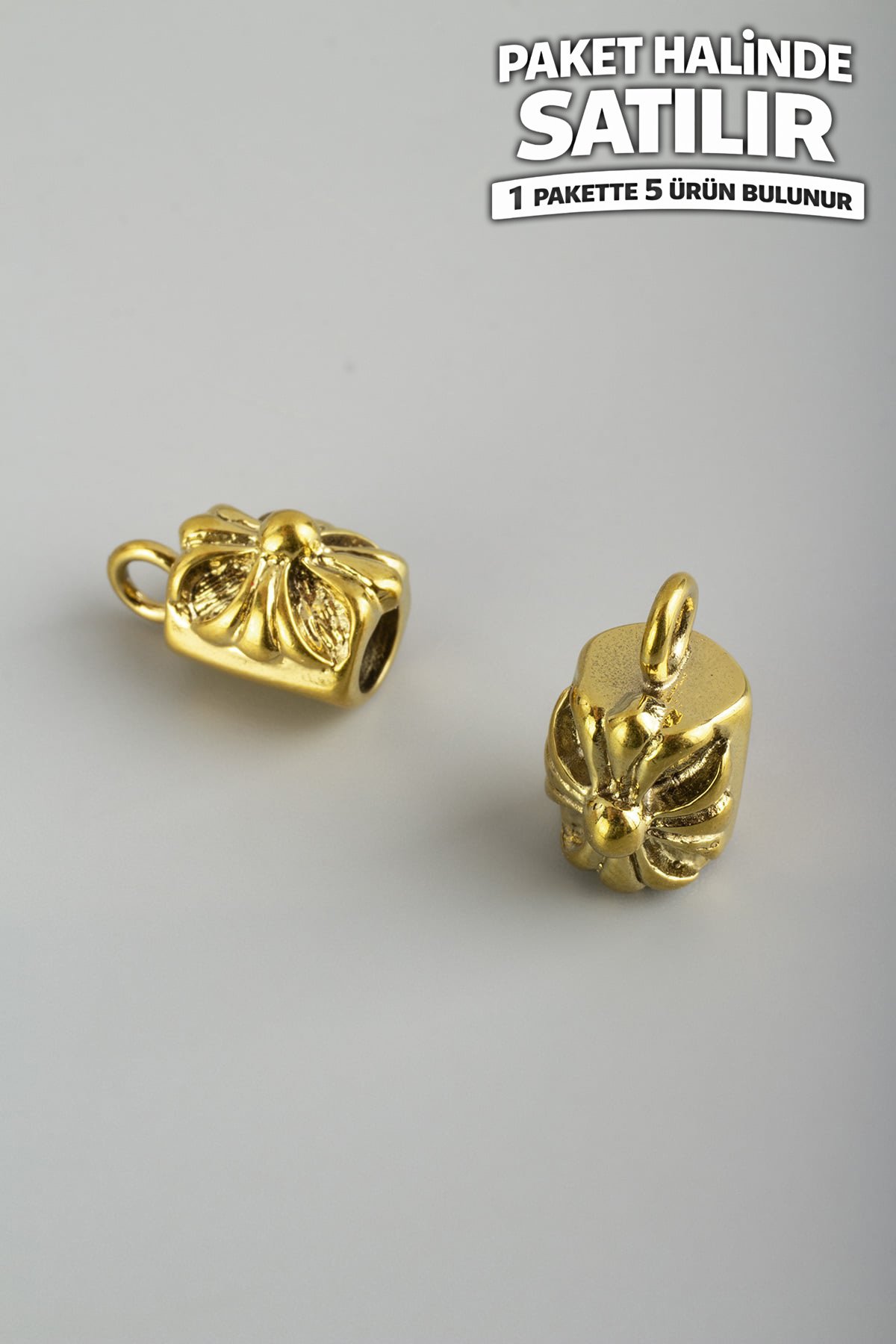 Çelik Aparat Kulplu Altın 10x12mm 5 PCS