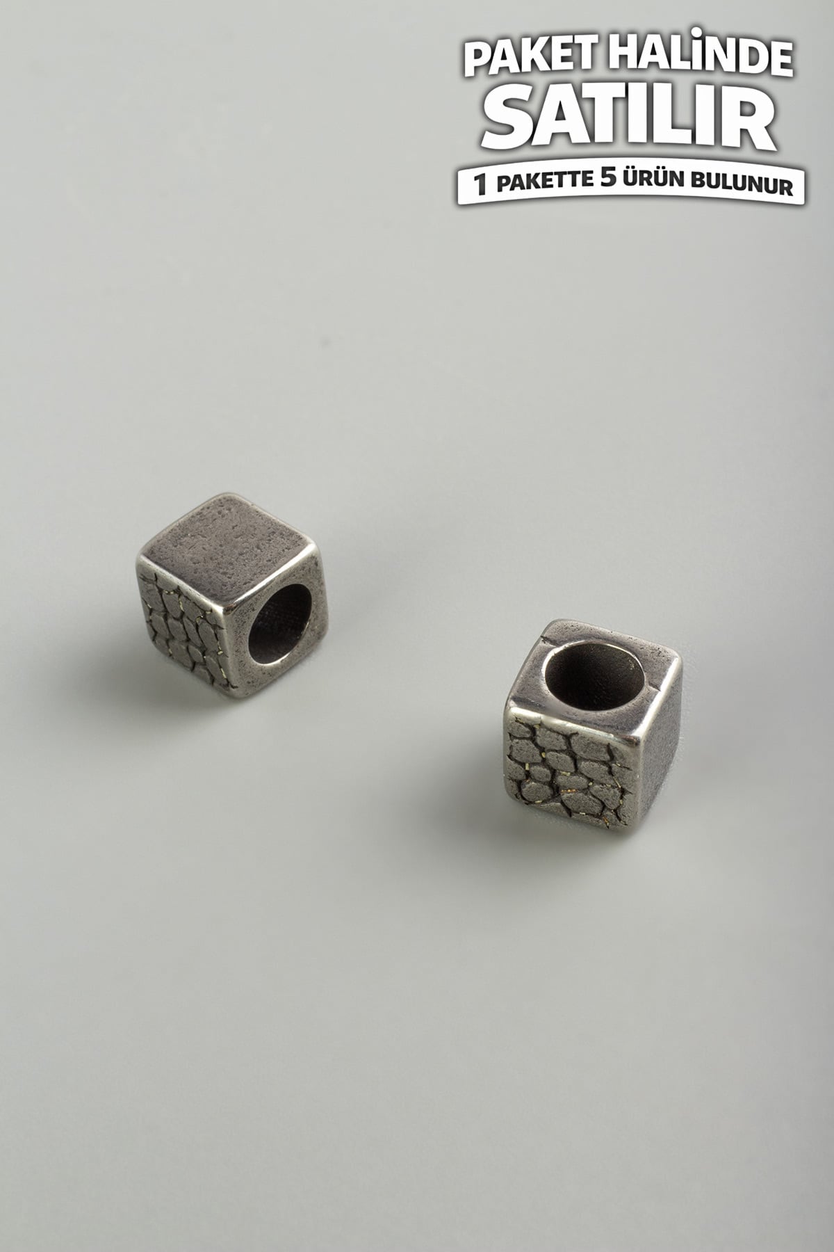 Çelik Ara Aparat Gümüş Küp Kesim 8x8mm 5 PCS