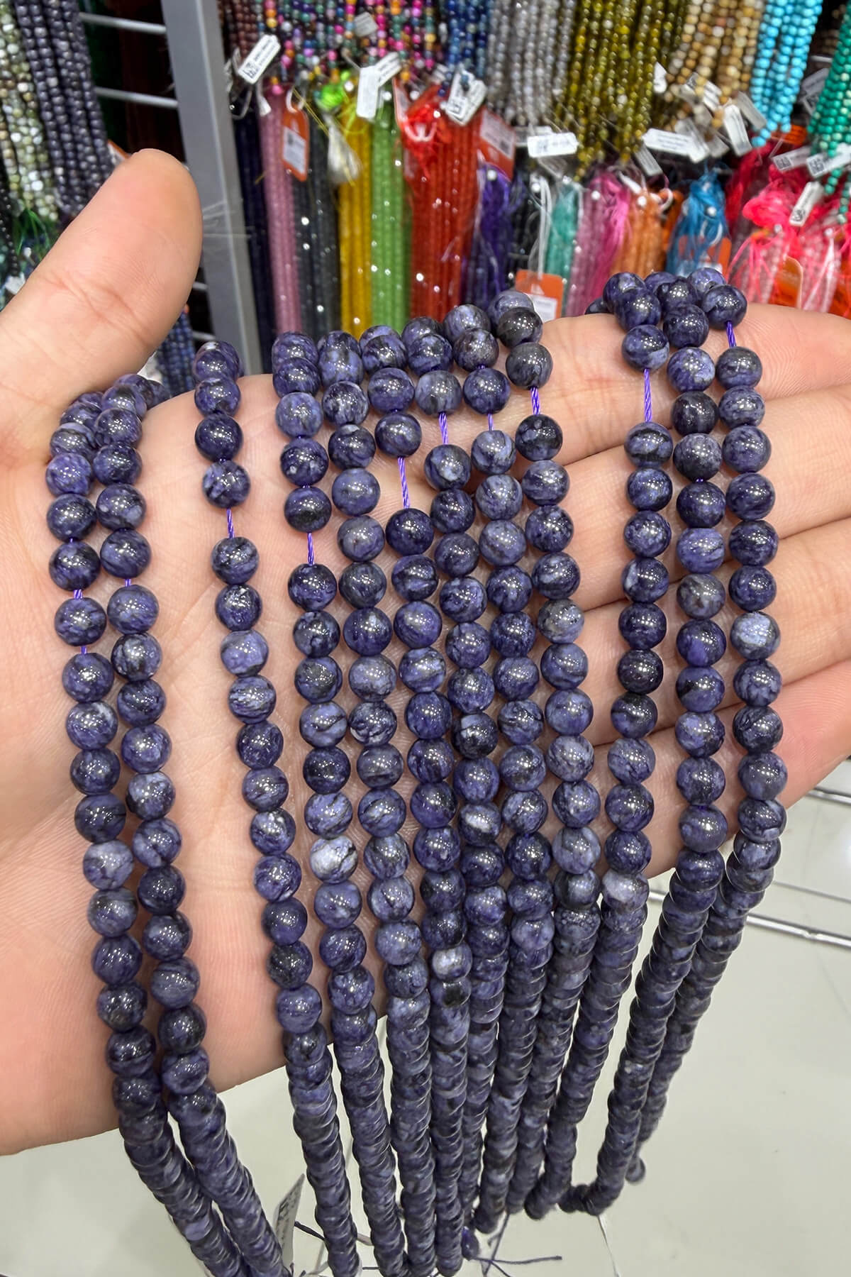 Çeroit Taşı Küre Kesim Parlak 6mm Doğal Taş Dizi [AA]