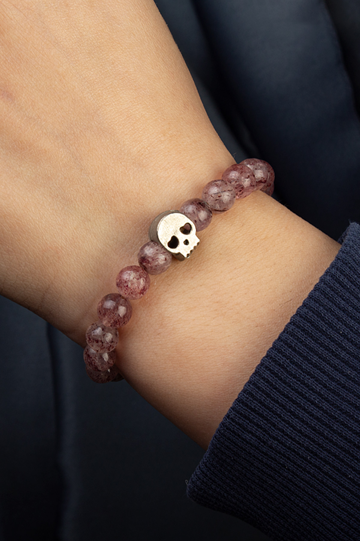 Çilek Kuvars Doğal Taş Küre Kesim 6mm Bileklik