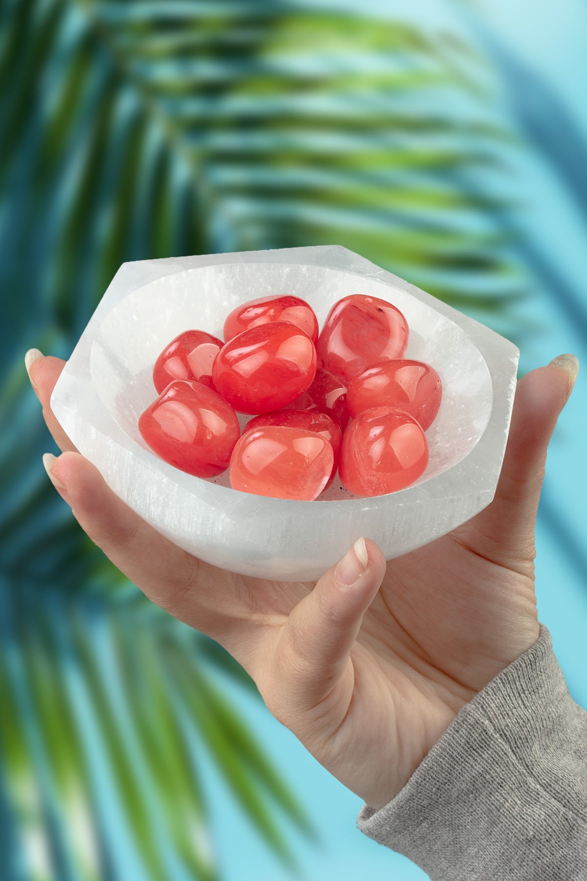 Çilek Kuvars Taşı Tamburlanmış Kütle - 100 Gram