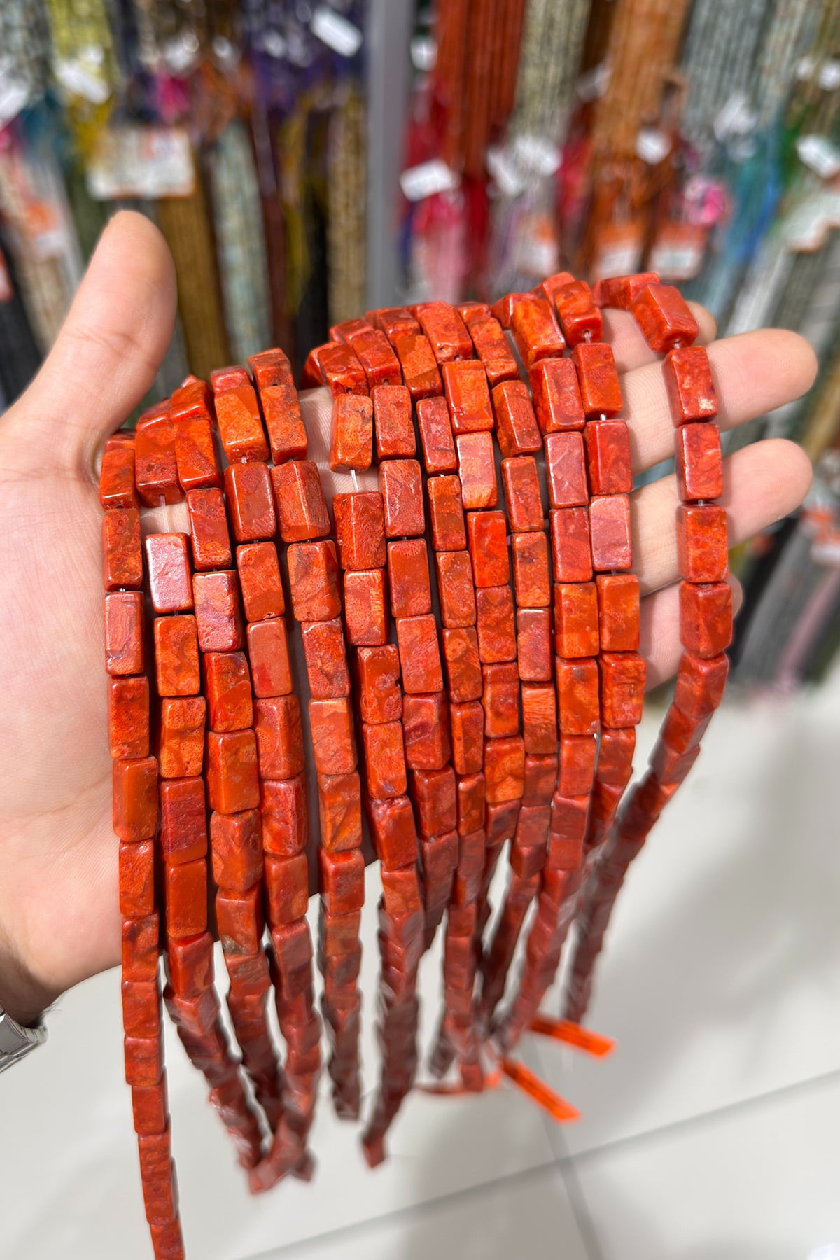 Grass Coral Natural Stone 12x14mm String Of Beads