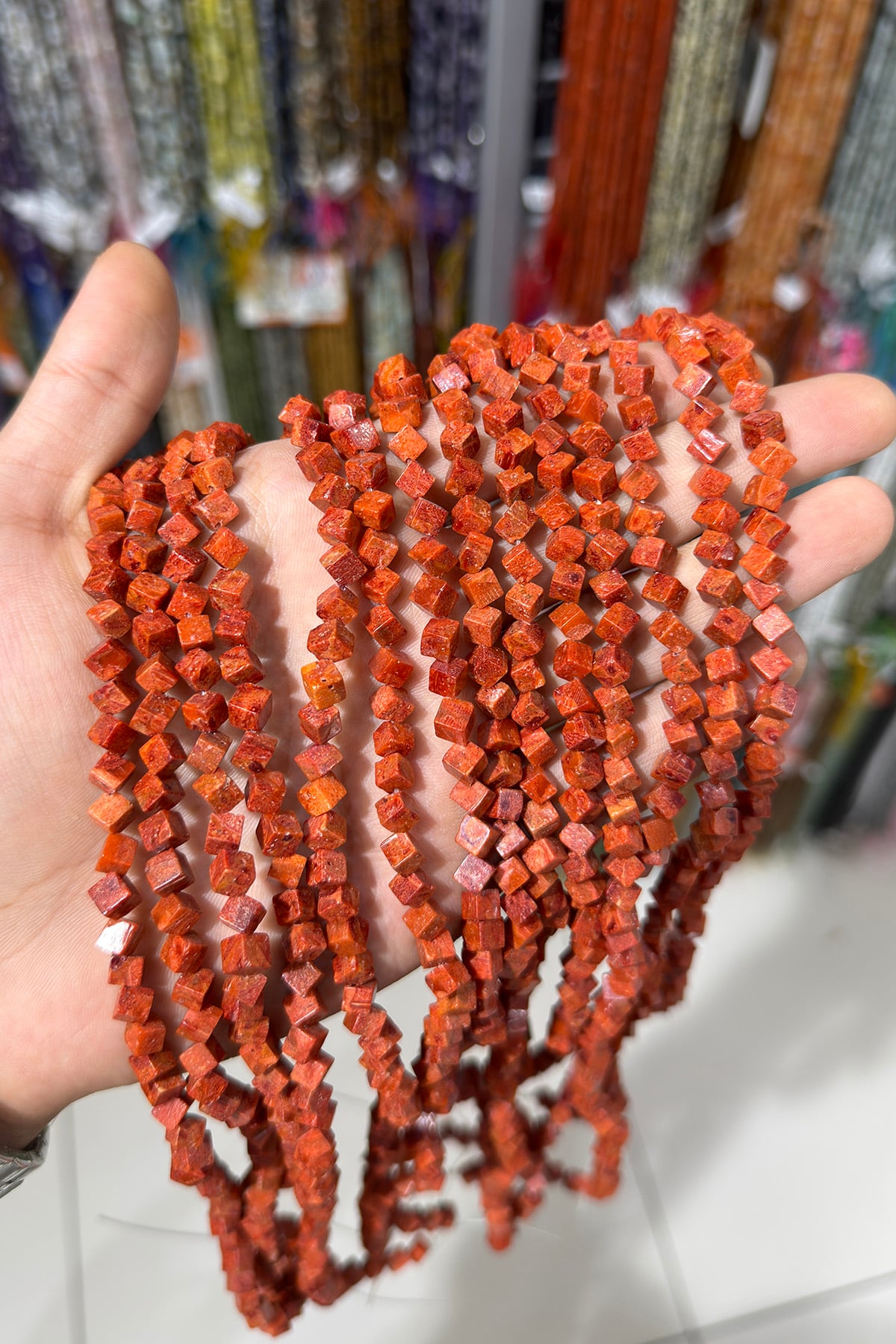 Grass Coral Natural Stone 5mm String Of Beads