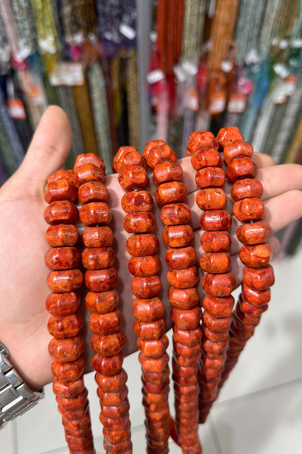 Grass Coral Natural Stone 10x14mm String Of Beads