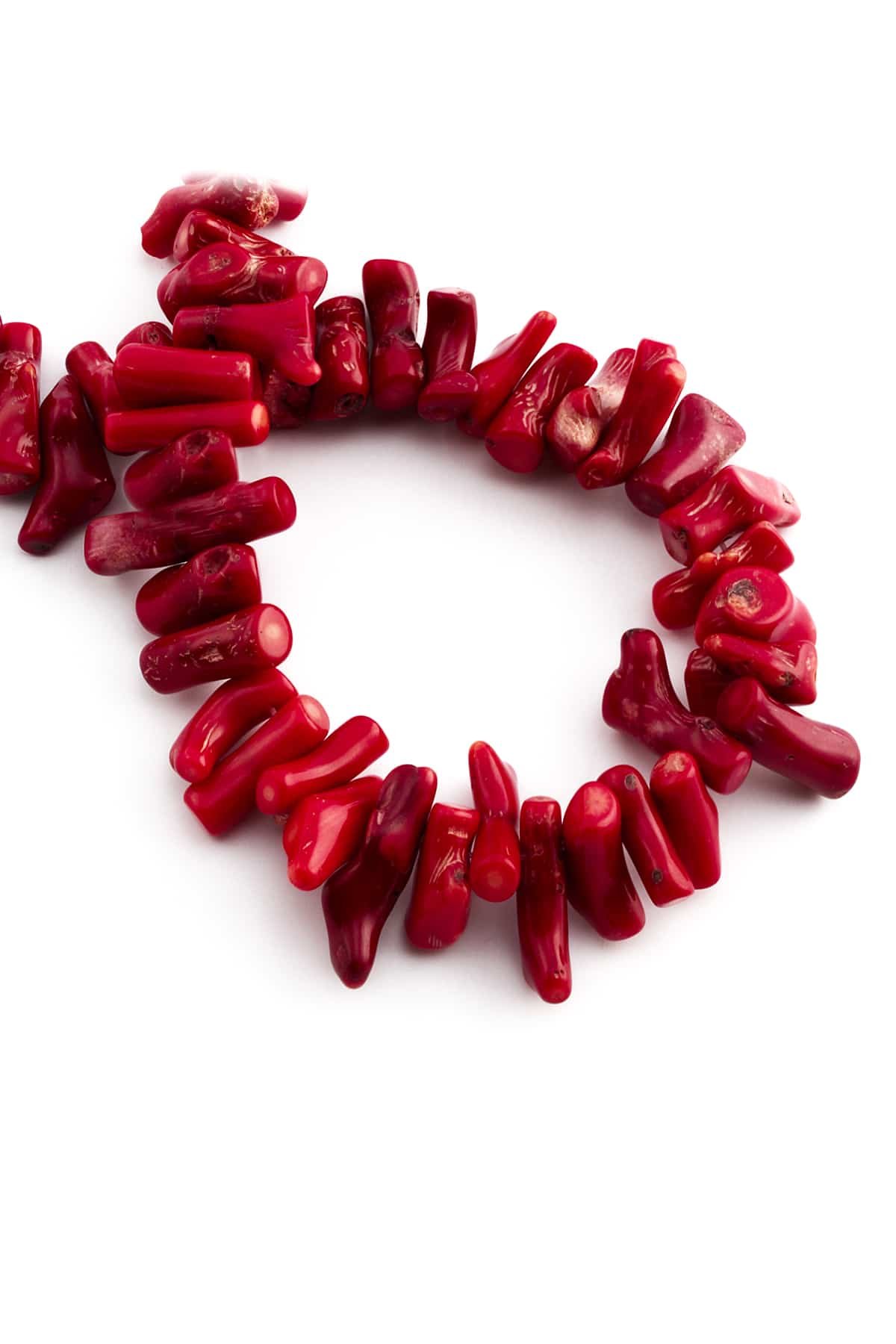 Branch Coral Natural Stone Orta Amorphous Cut Red String Of Beads