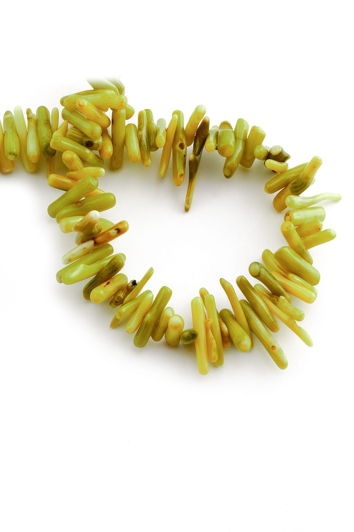 Branch Coral Natural Stone Yellow String Of Beads