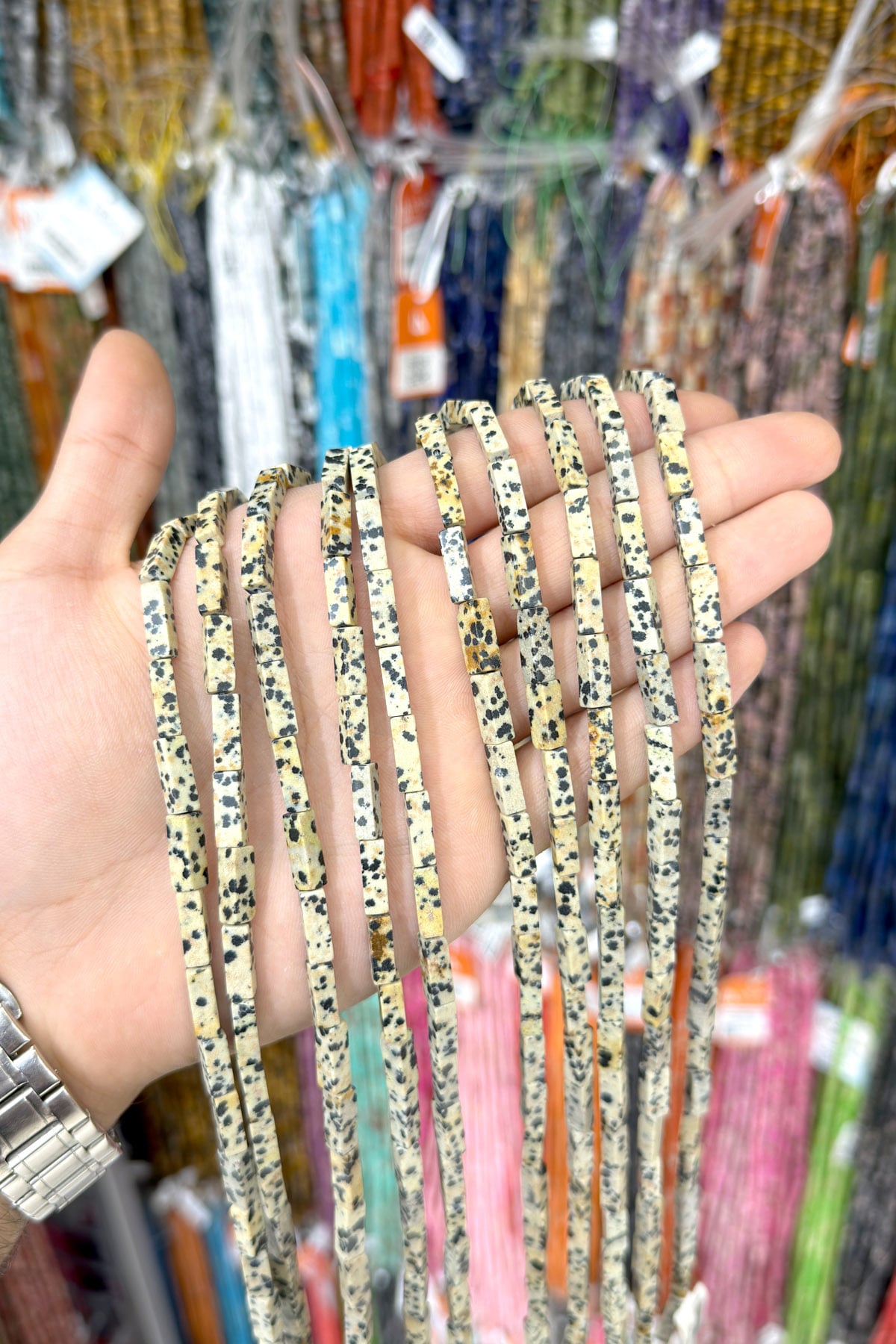 Dalmaçyalı Jasper Doğal Taş Dikdörtgen Kesim 4x13mm Dizi