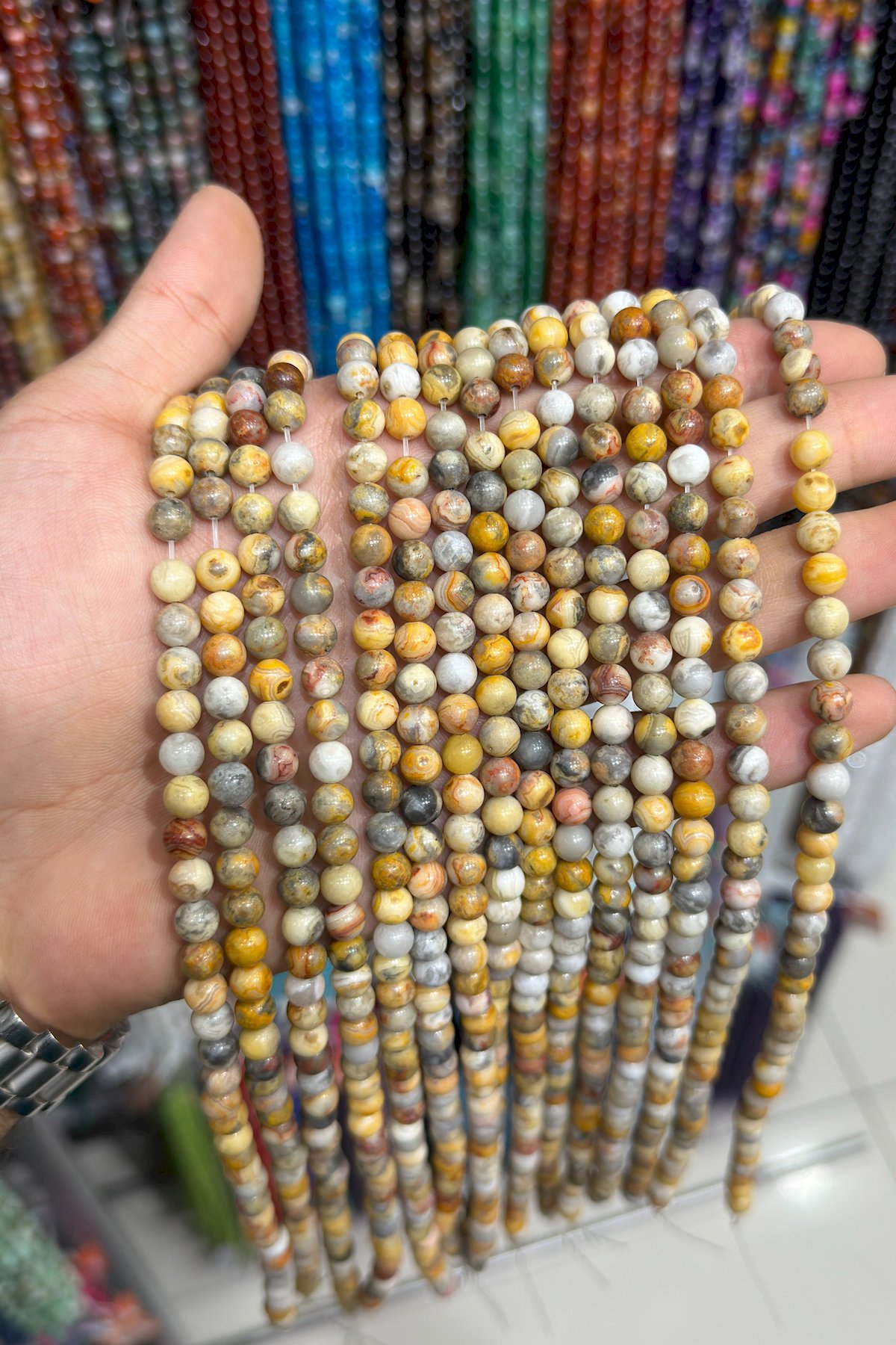 Dendritik Akik Taşı Küre Kesim 6mm Doğal Taş Dizi