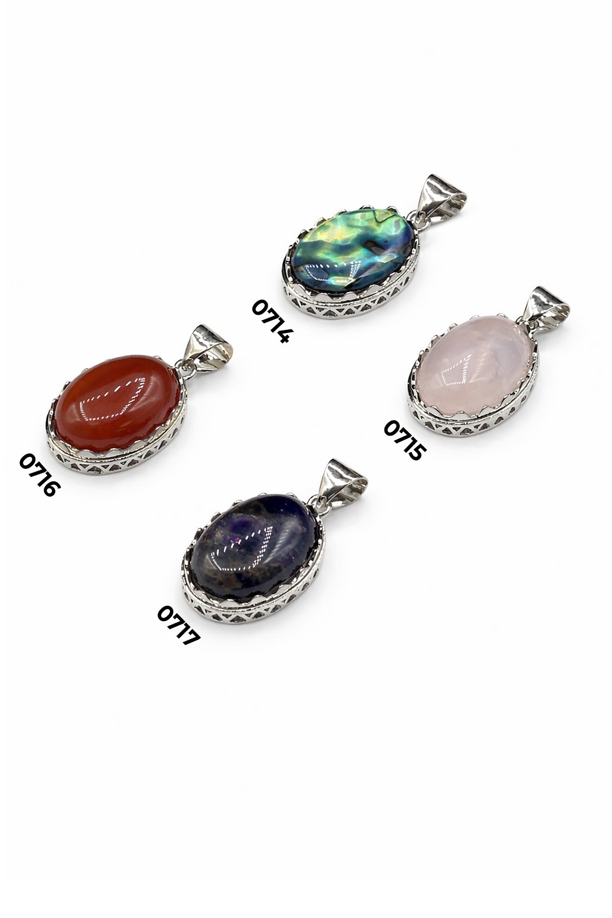 Doğal Taş Kolye Ucu Oval Kesim 30x20mm