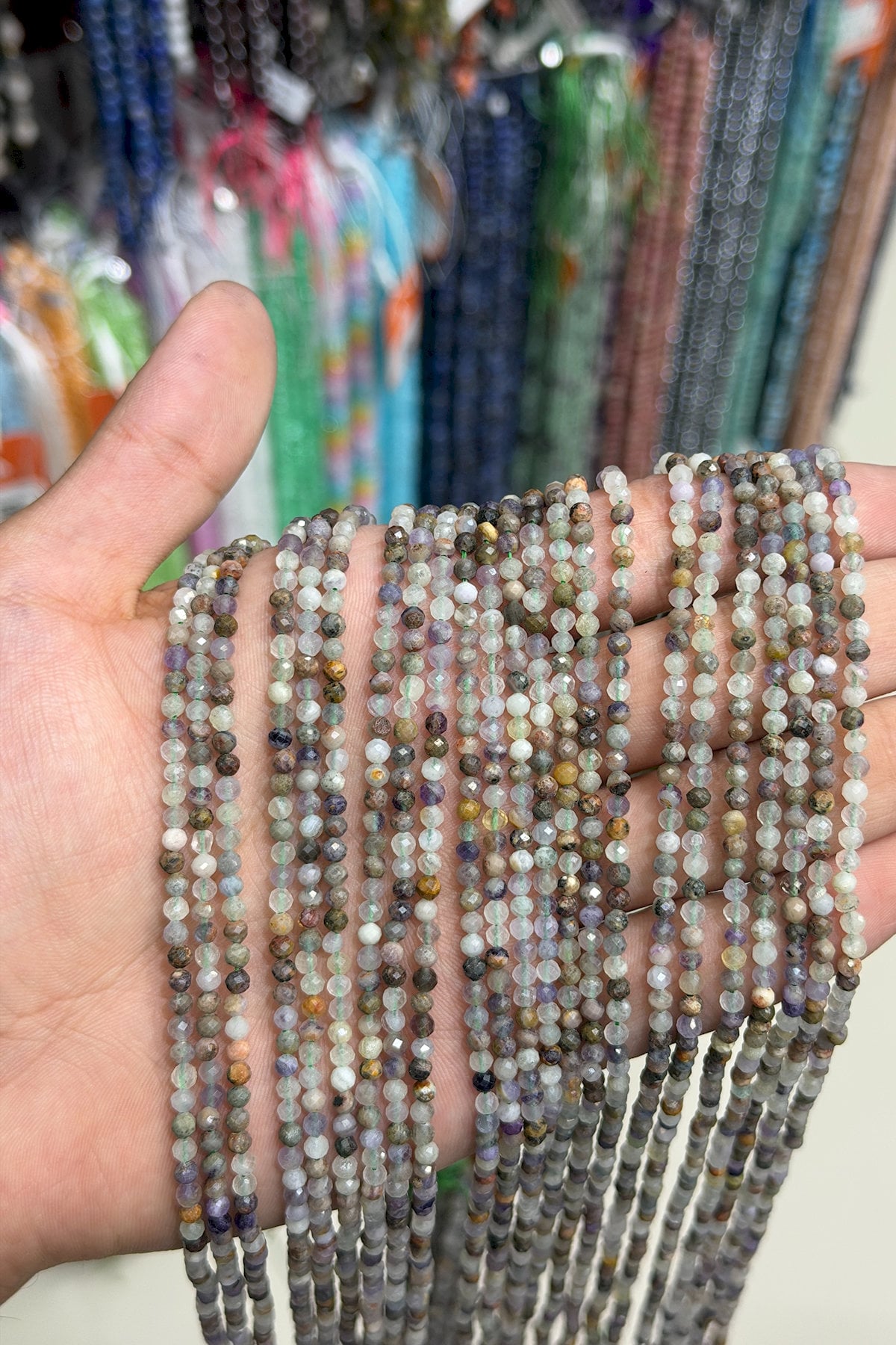 Florit Doğal Taş Faset Küre Kesim 3mm Dizi