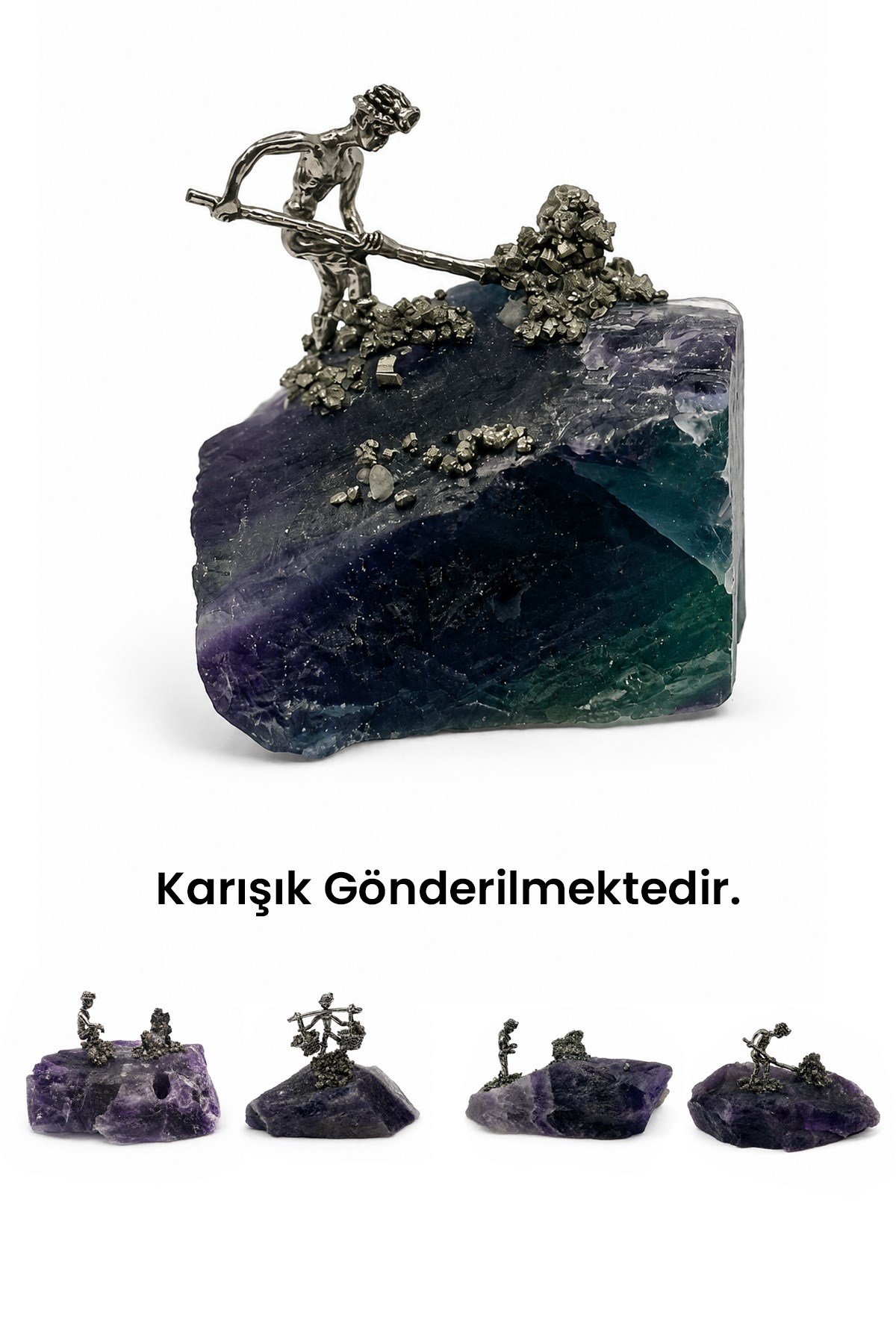 Florit Taşı Pirit Taşı İşlemeli