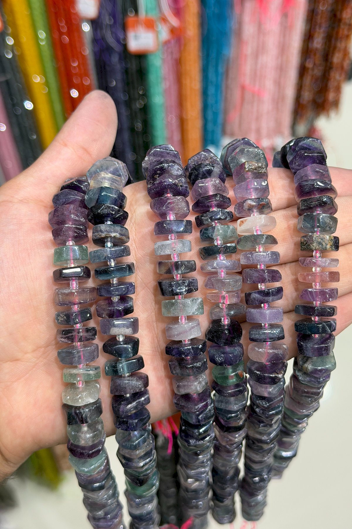 Florit Doğal Taş Rondela Kesim 13x5mm Dizi