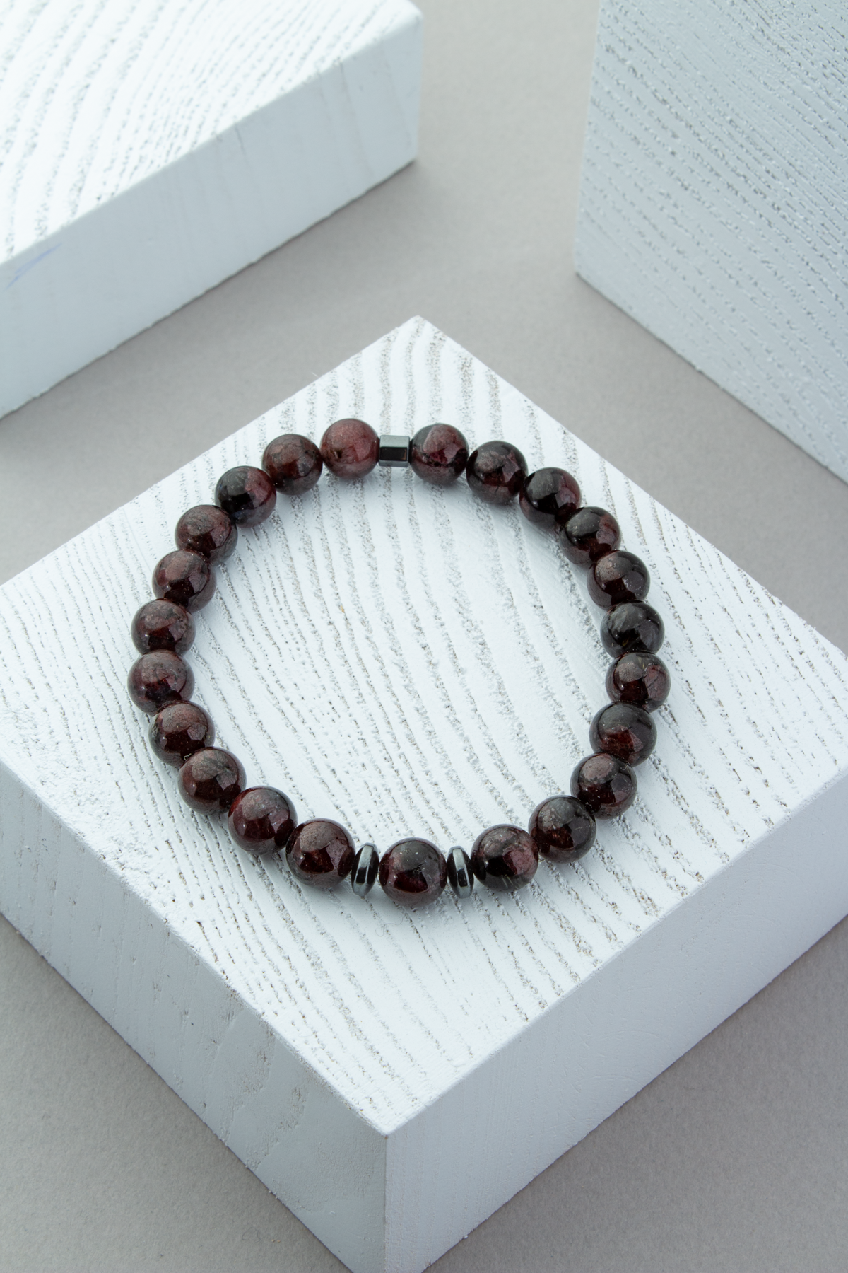 Garnet Doğal Taş Küre Kesim Bileklik