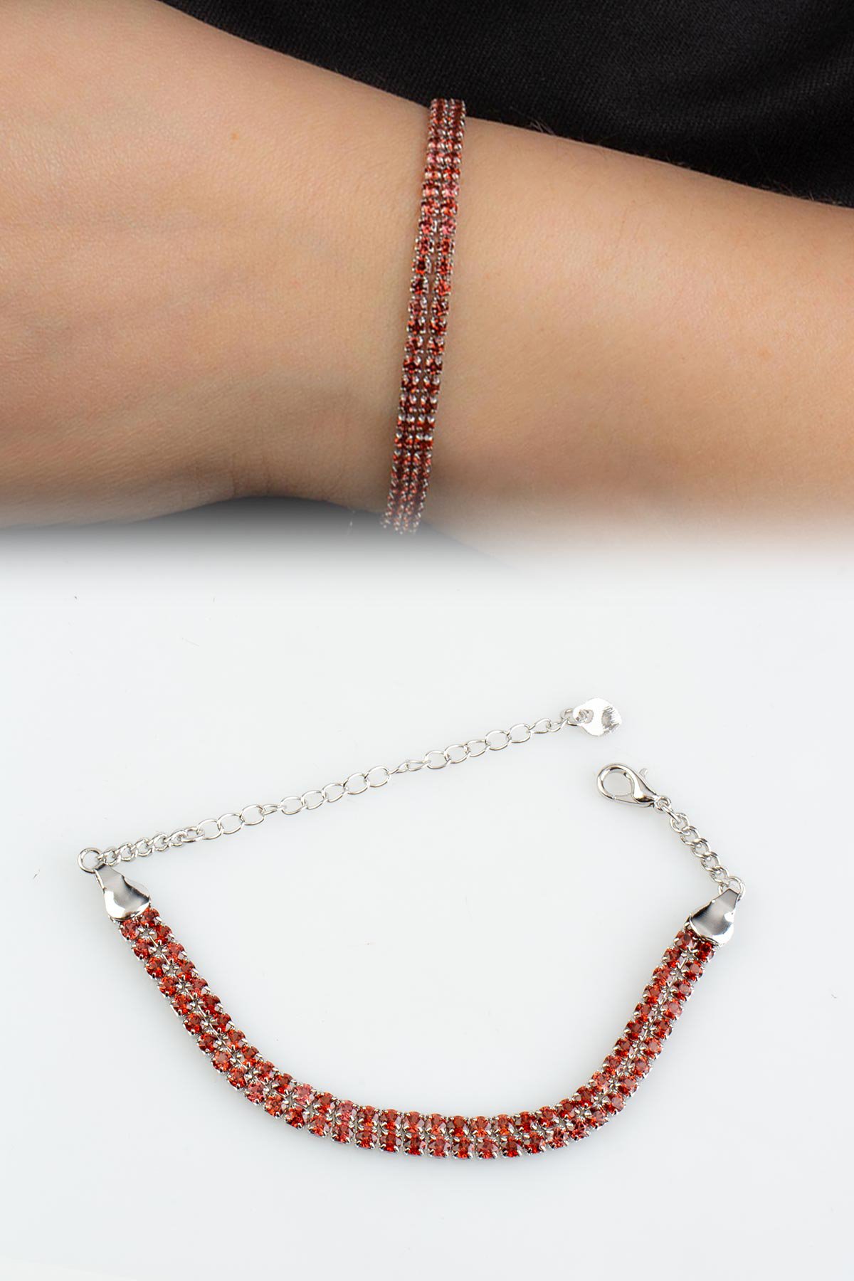 Garnet Doğal Taş Zincir Bileklik