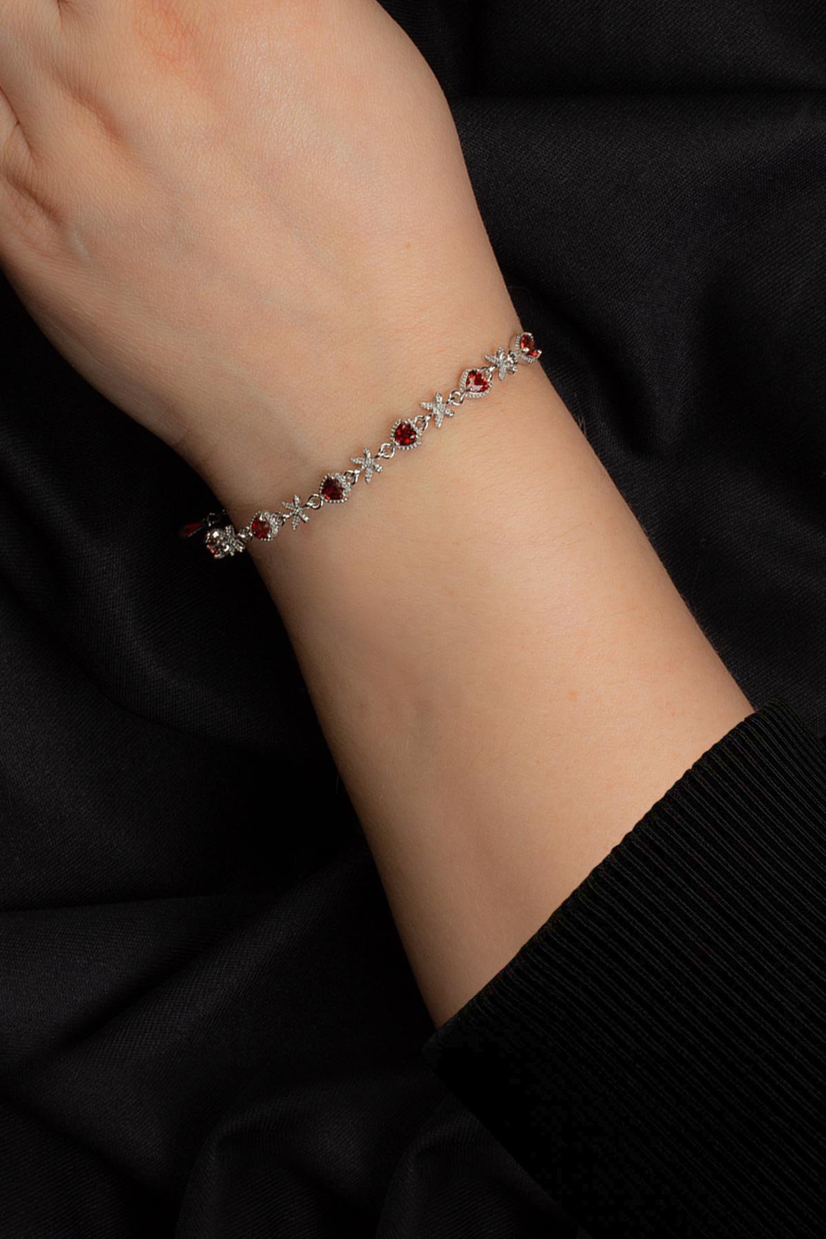 Garnet Doğal Taş Zincir Bileklik