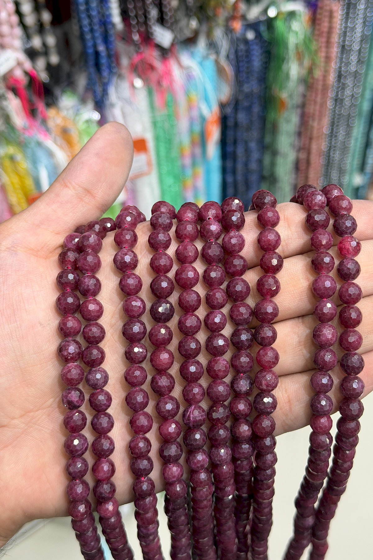Garnet Doğal Taş Faset Özel kesim 8mm Dizi