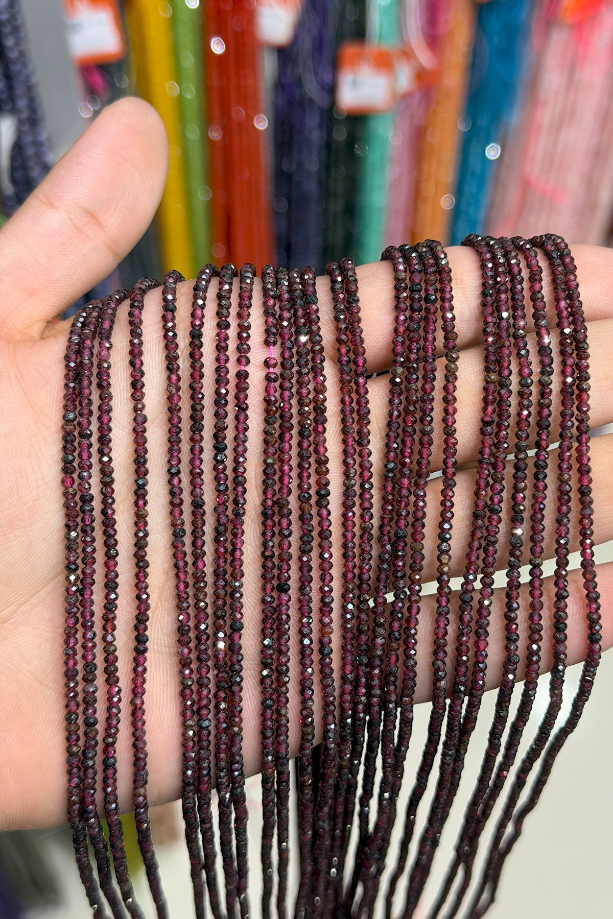 Lal Garnet Doğal Taş Rondela Kesim 2x3mm Dizi