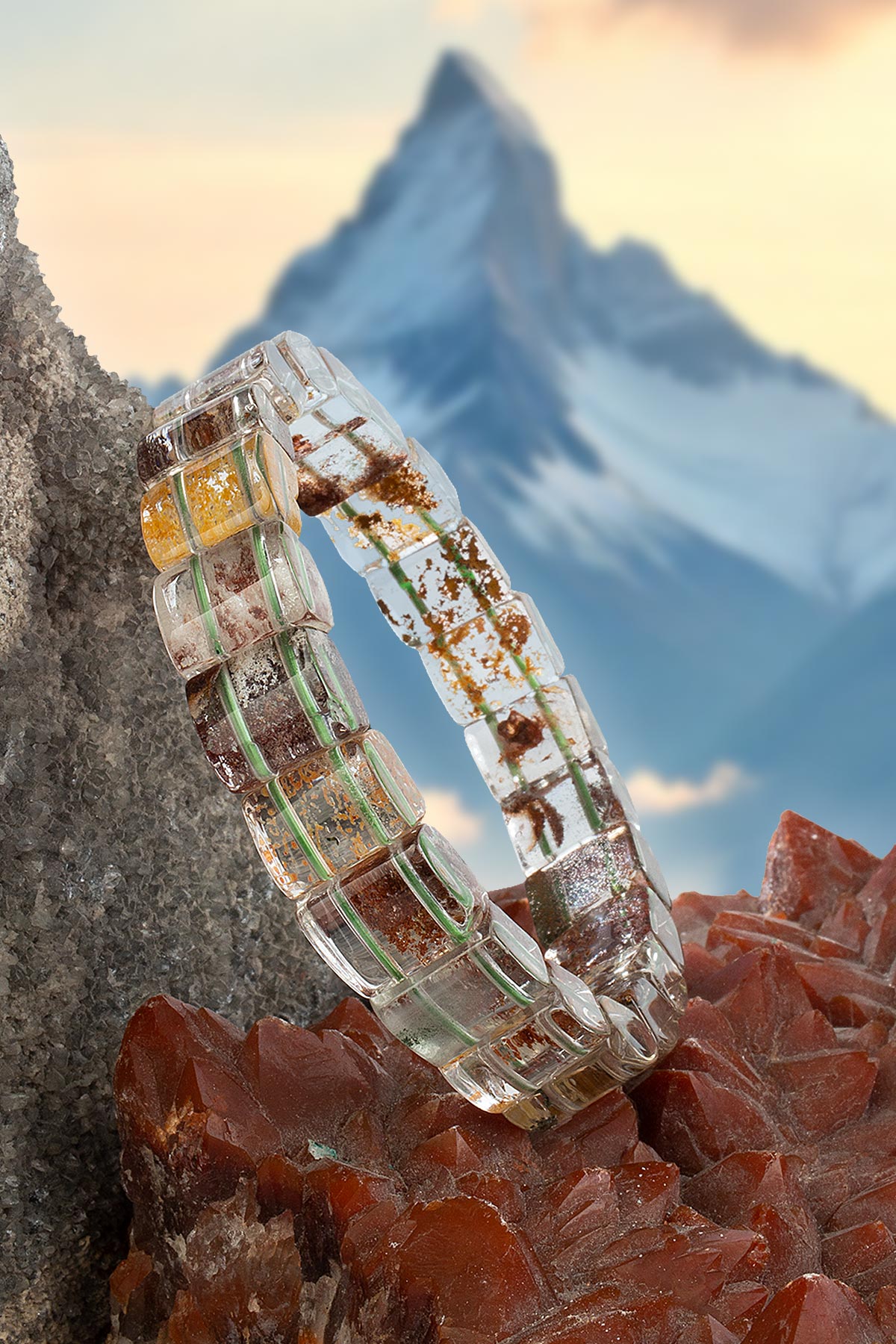 Gold Beril Doğal Taş Parlak Dikdörtgen Faset Kesim Roleks 9x12mm Bileklik