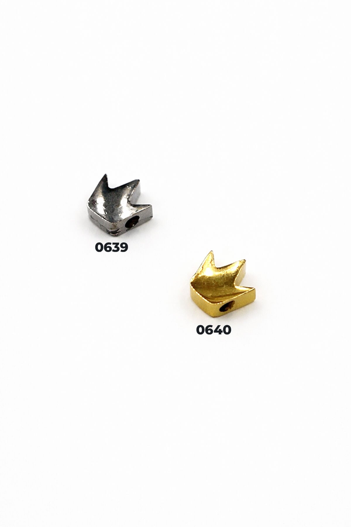 Gold - Gümüş Taç Kesim Çelik Kolye Ucu