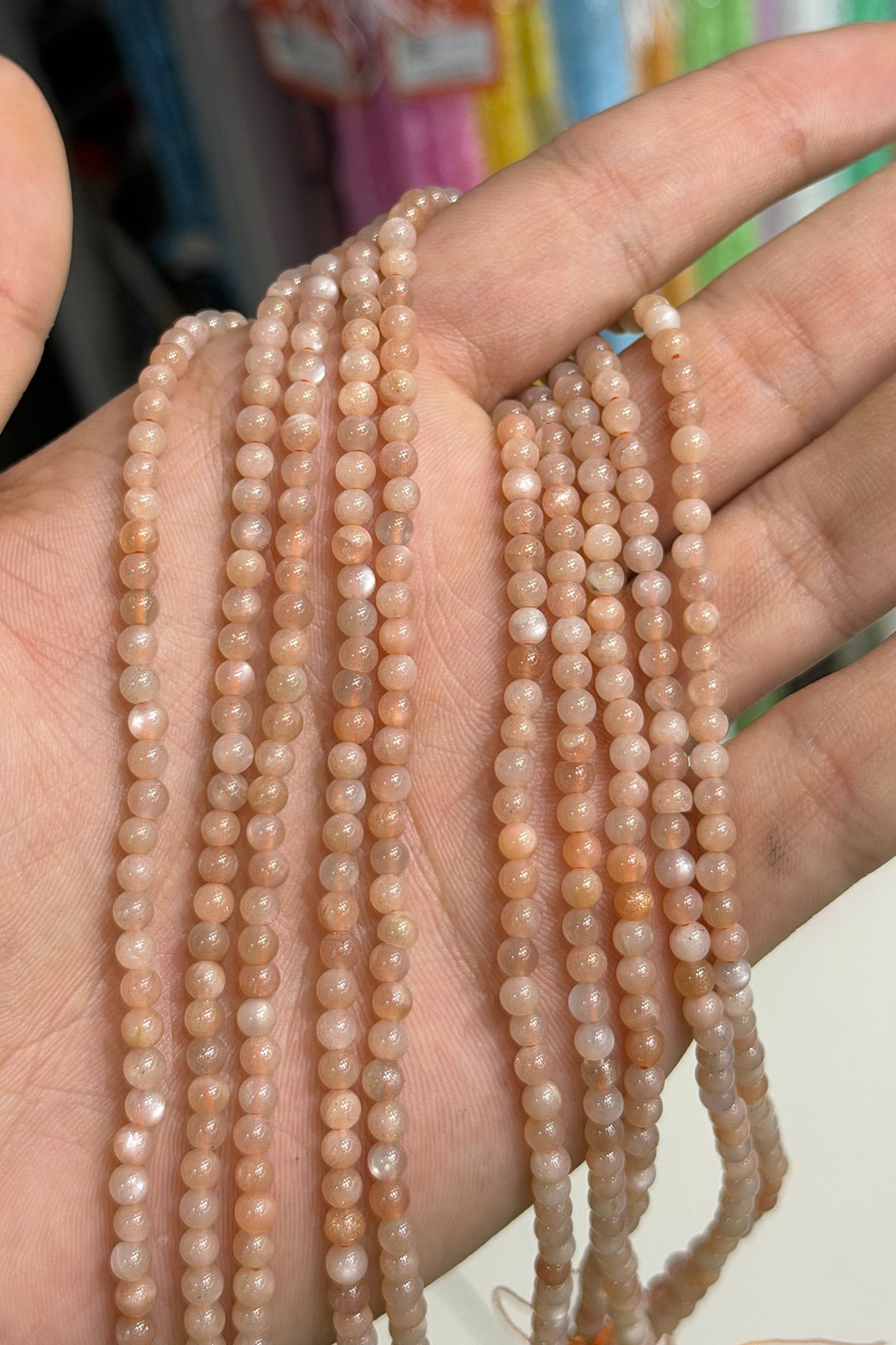Watern Stone Natural Globe Cut 4mm String Of Beads