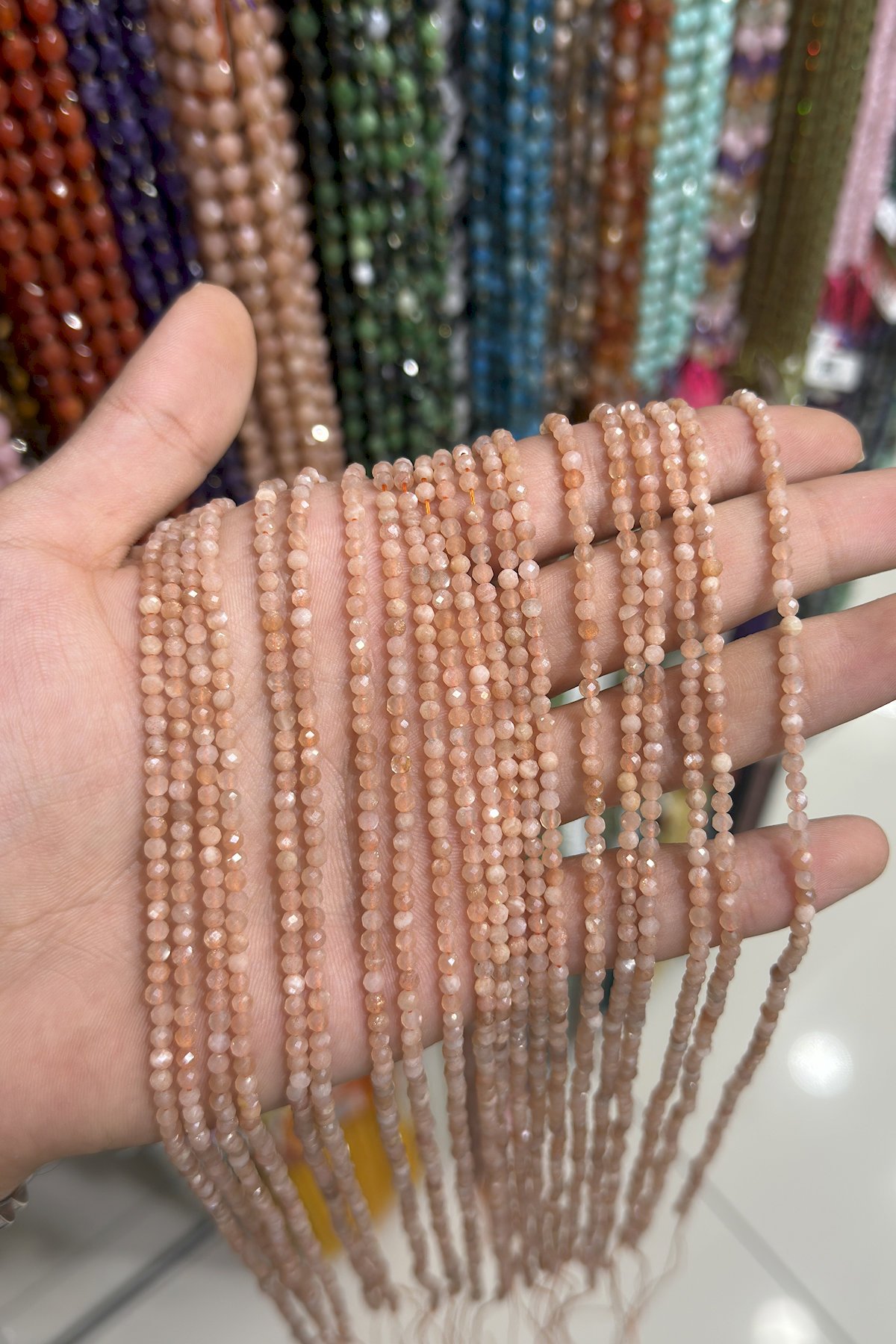 Güneş Taşı Küre Kristal Kesim 3mm Doğal Taş Dizi